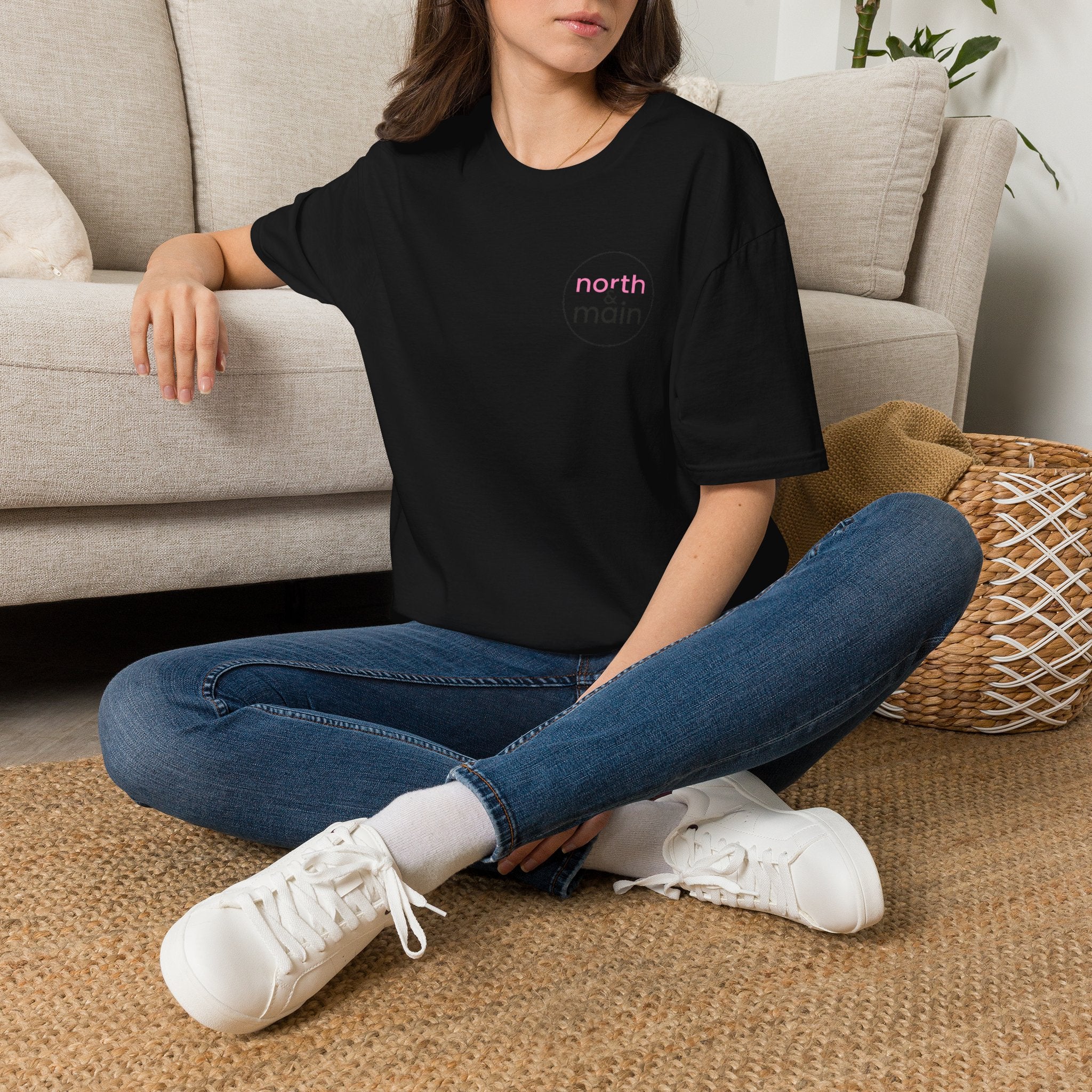 North & Main Logo T-Shirt — Minimal Chest Print Casual Tee