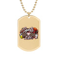 Sports Mom Life Dog Tag Necklace — Gold Dog Tag with Chain