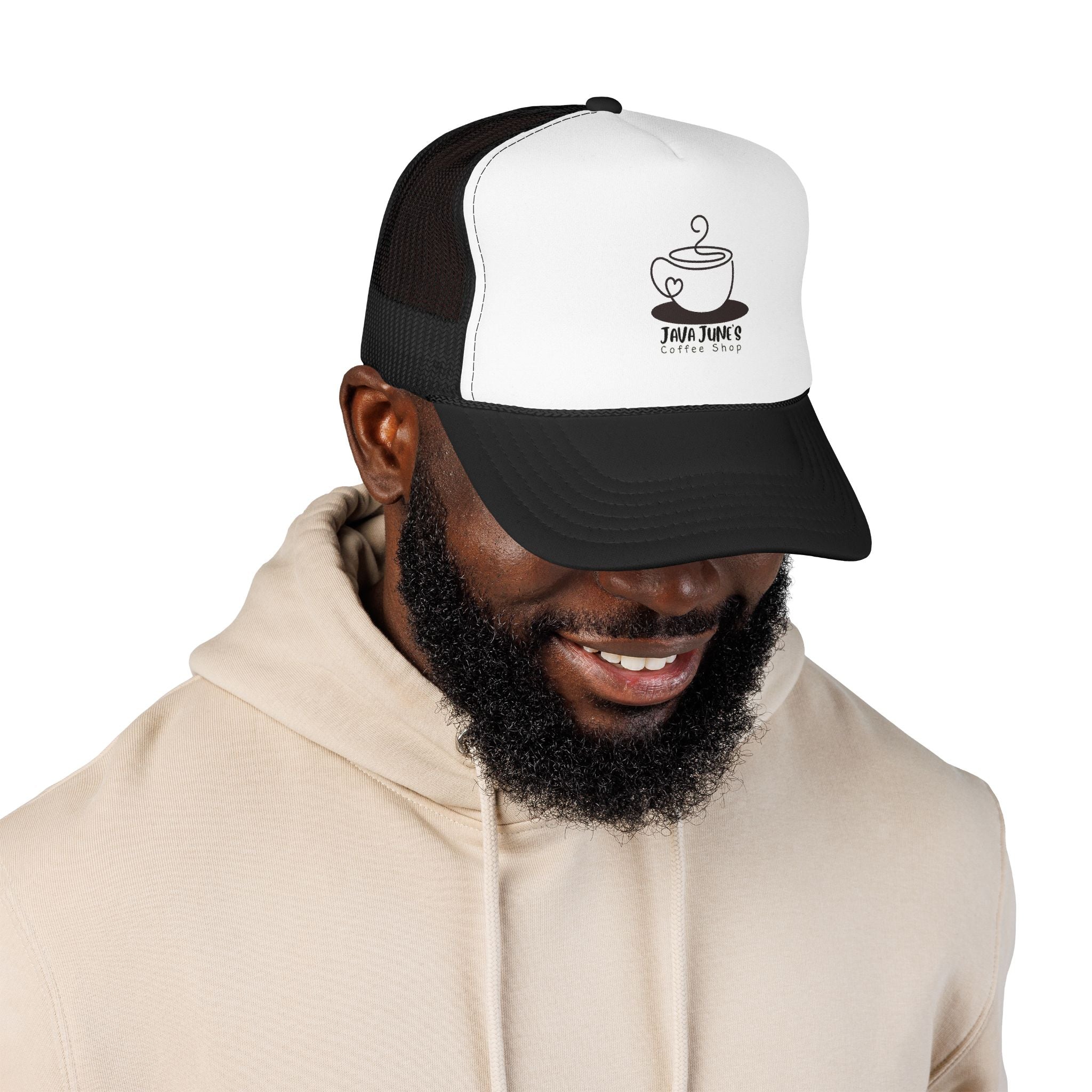 Coffee Shop Trucker Hat – Java June’s Logo Foam Cap
