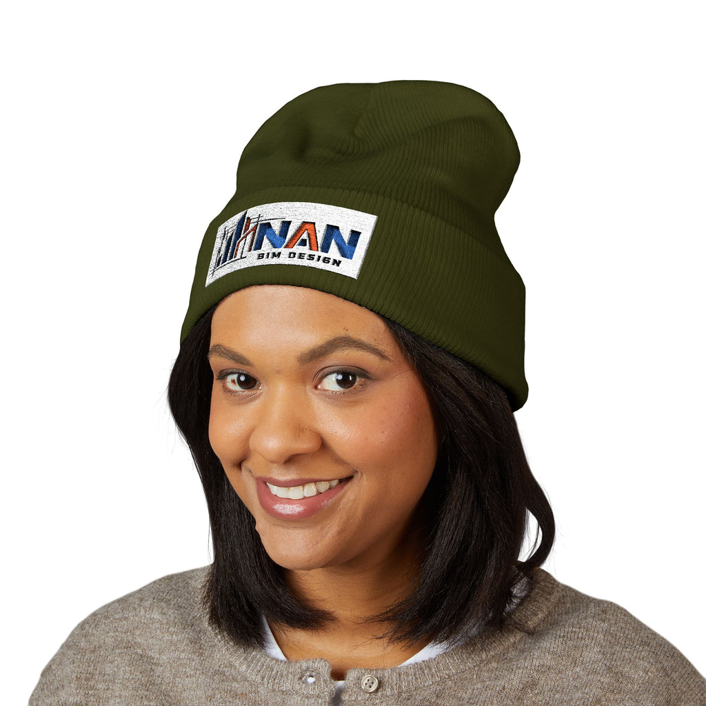 Embroidered "Nan" Classic Cuffed Beanie — Cozy Winter Hat for Grandmother Gifts