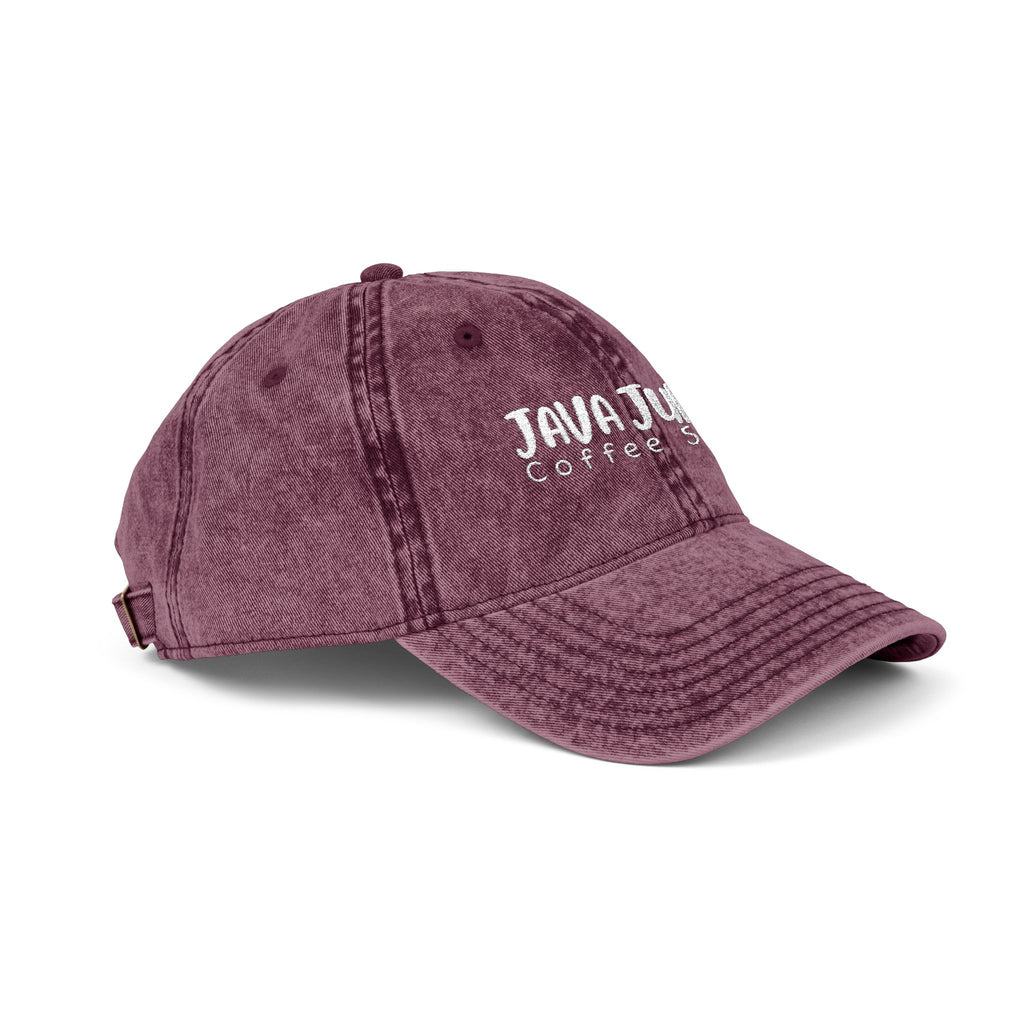 DRAFT Vintage Embroidered Baseball Cap — "Java Juno Coffeehouse" Washed Cotton