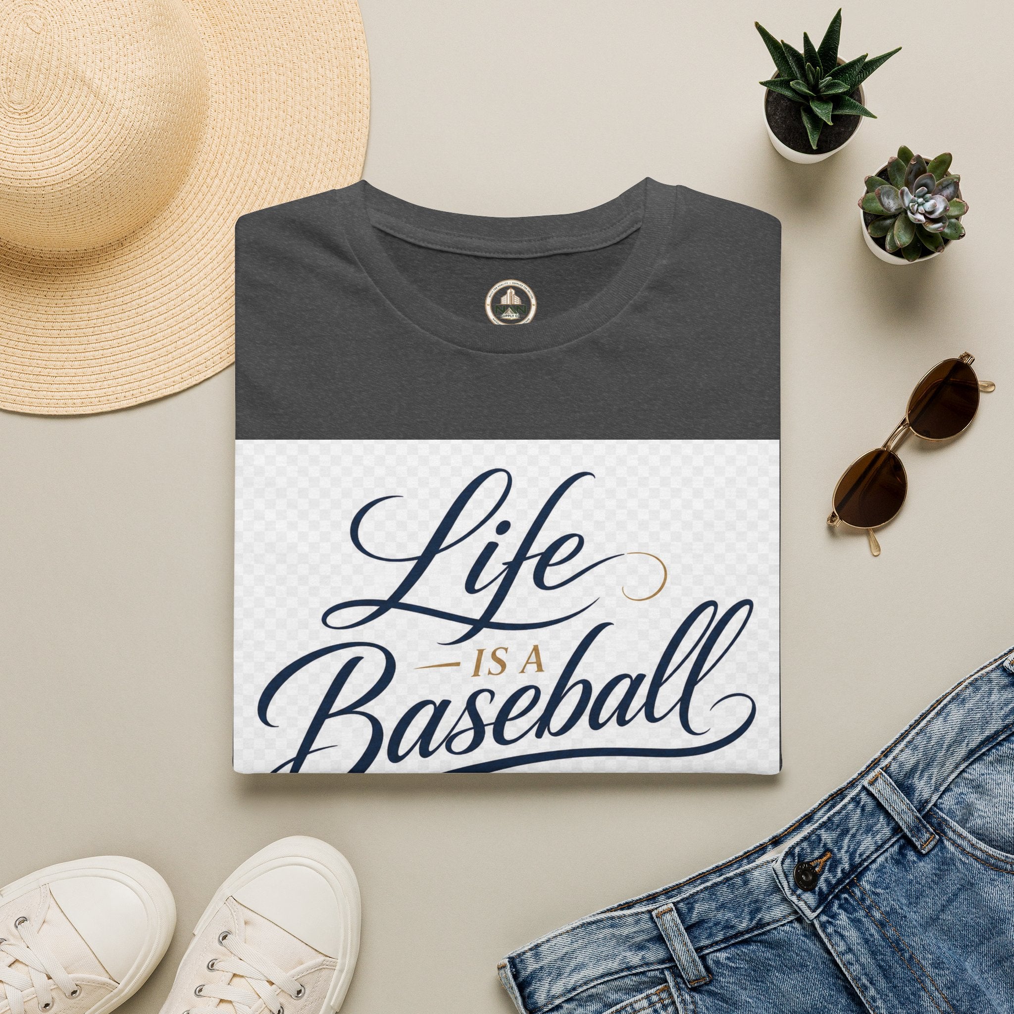 Baseball T-Shirt — “Life Is a Baseball” Inspirational Soft Tee (Don’t Strike Out)