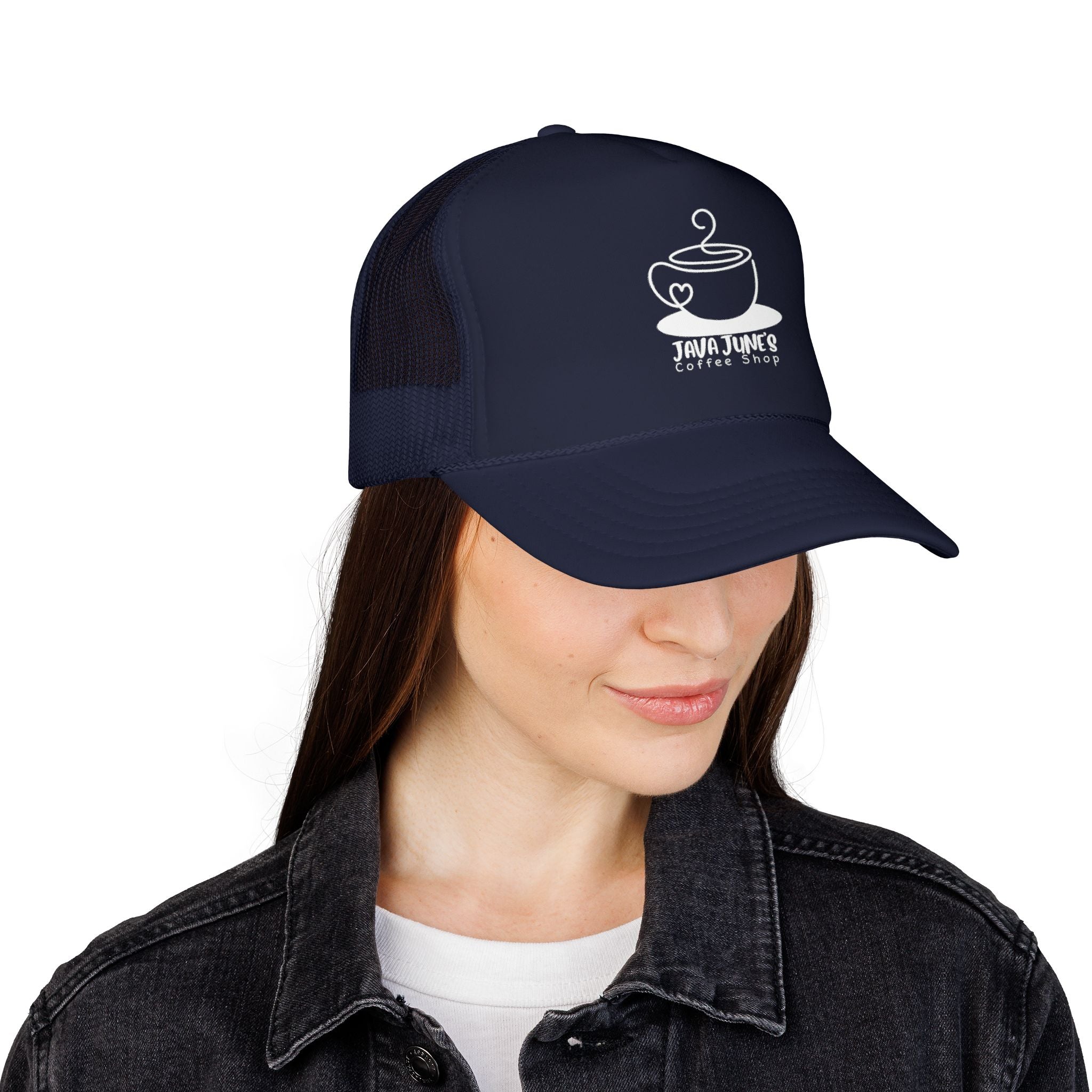Coffee Shop Trucker Hat – Java June’s Logo Foam Cap