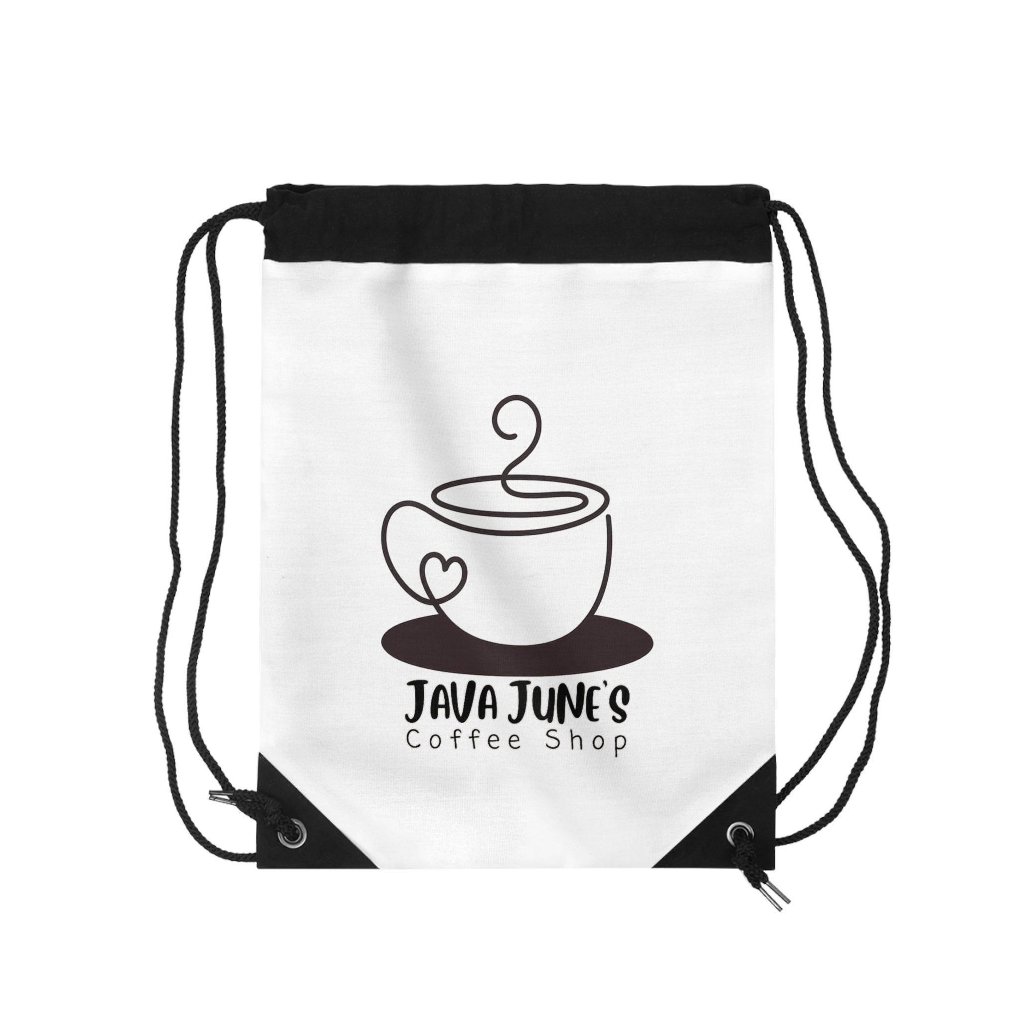 Drawstring Bag — Java June's Coffee Shop Logo Gym Sack