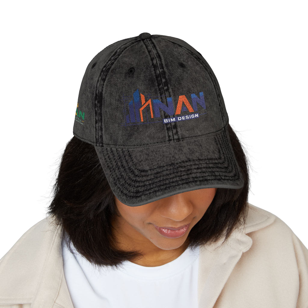Vintage Embroidered Cap — Distressed NAN Logo Baseball Hat