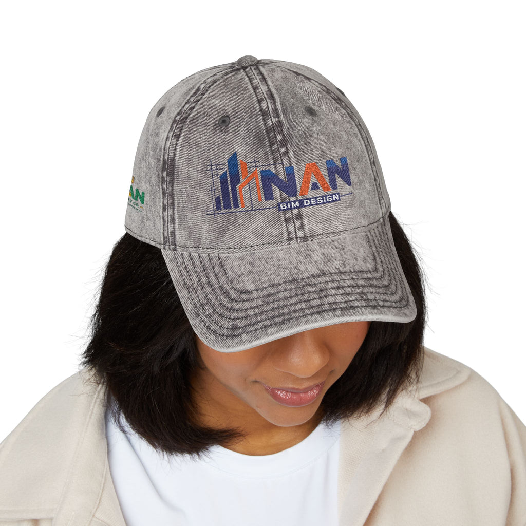 Vintage Embroidered Cap — Distressed NAN Logo Baseball Hat