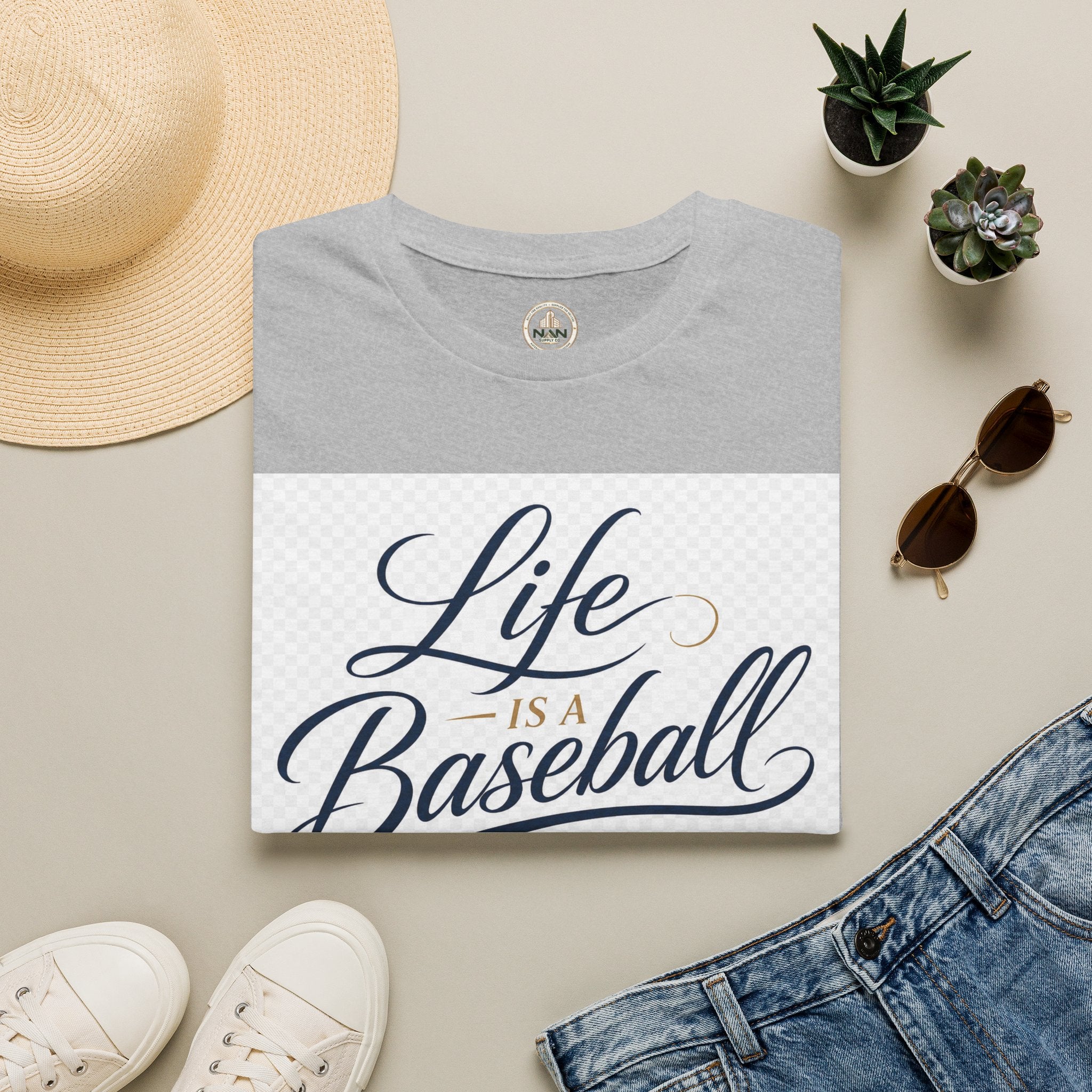 Baseball T-Shirt — “Life Is a Baseball” Inspirational Soft Tee (Don’t Strike Out)