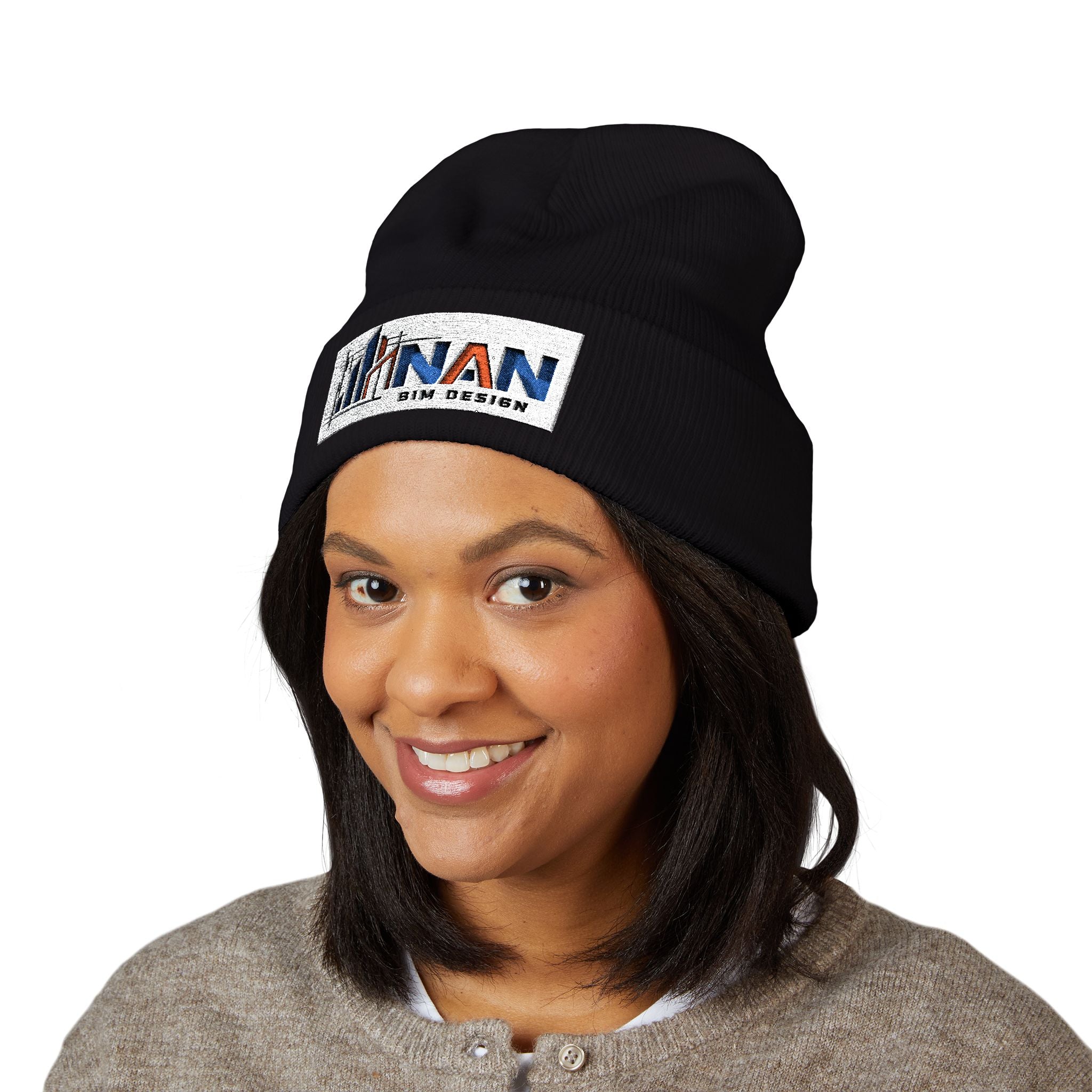 Embroidered "Nan" Classic Cuffed Beanie — Cozy Winter Hat for Grandmother Gifts
