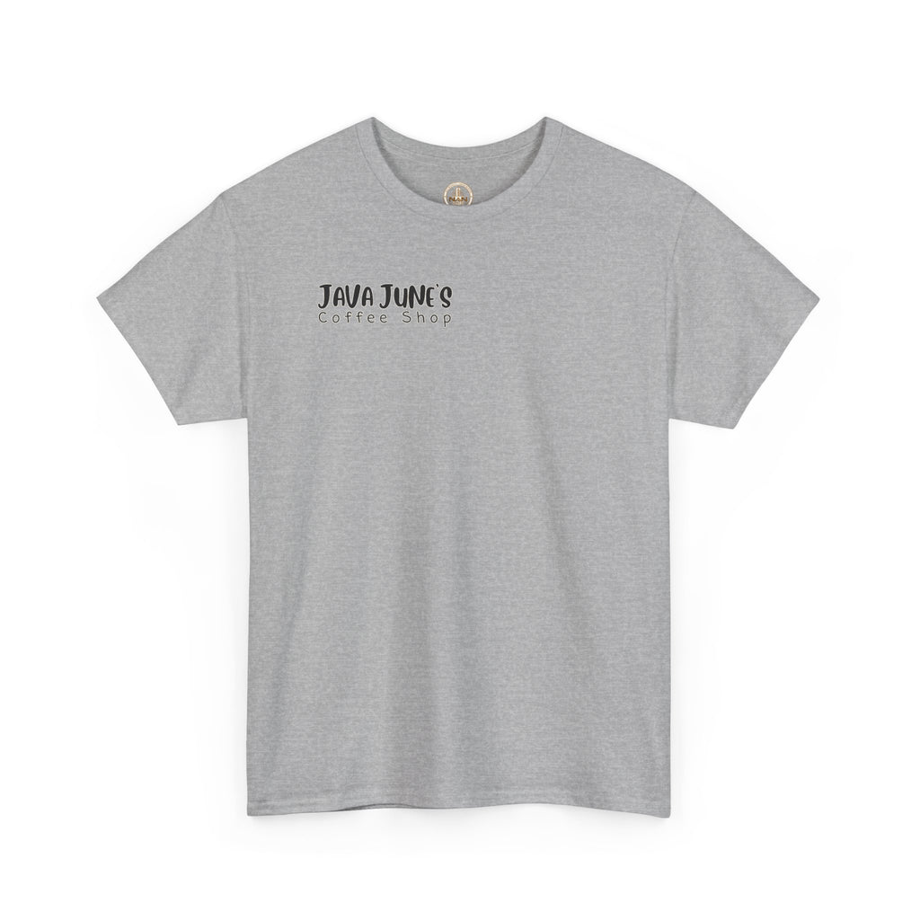 BASIC DRAFT Java June’s Coffee Shop Tee — Cute Coffee Cup Logo T-Shirt