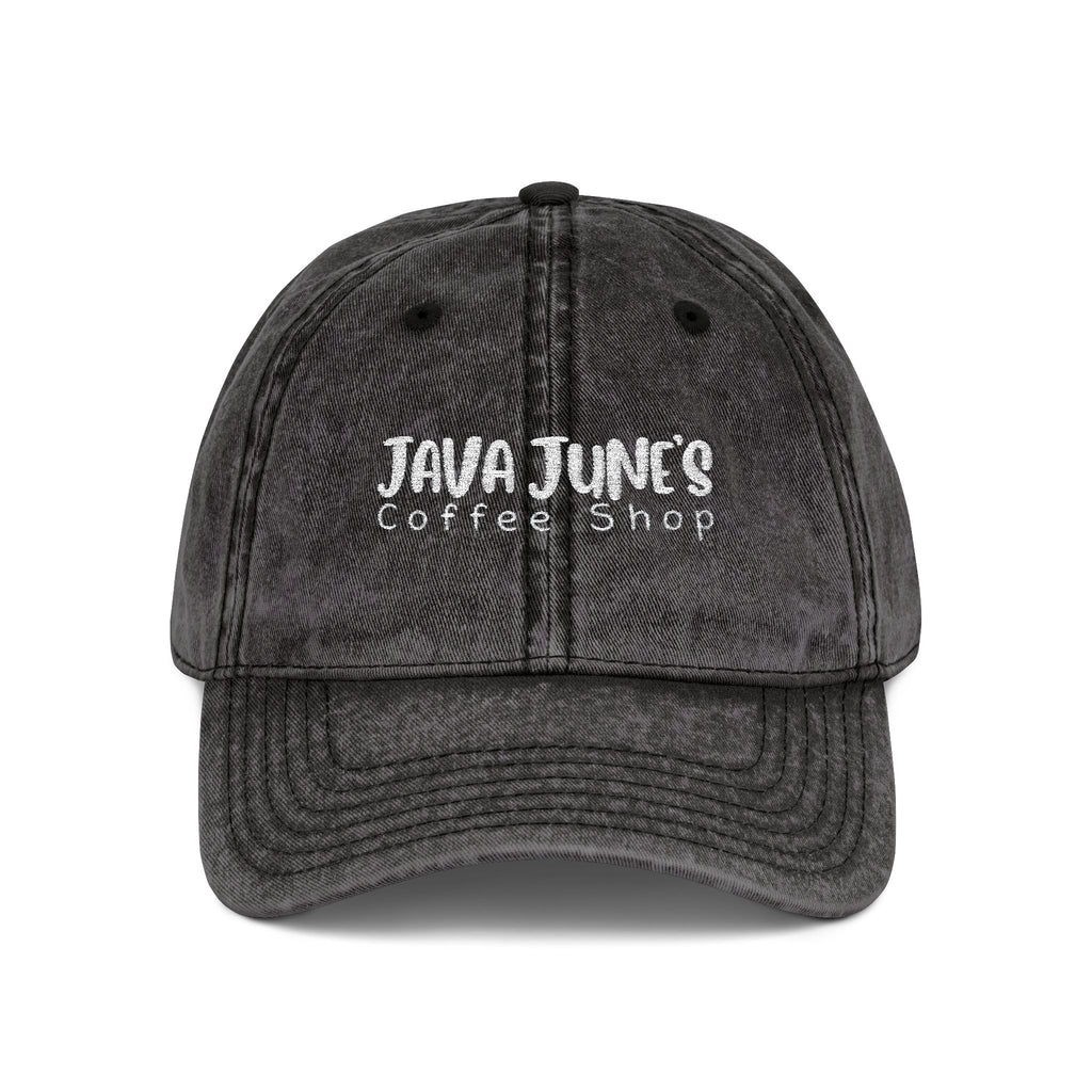 DRAFT Vintage Embroidered Baseball Cap — "Java Juno Coffeehouse" Washed Cotton