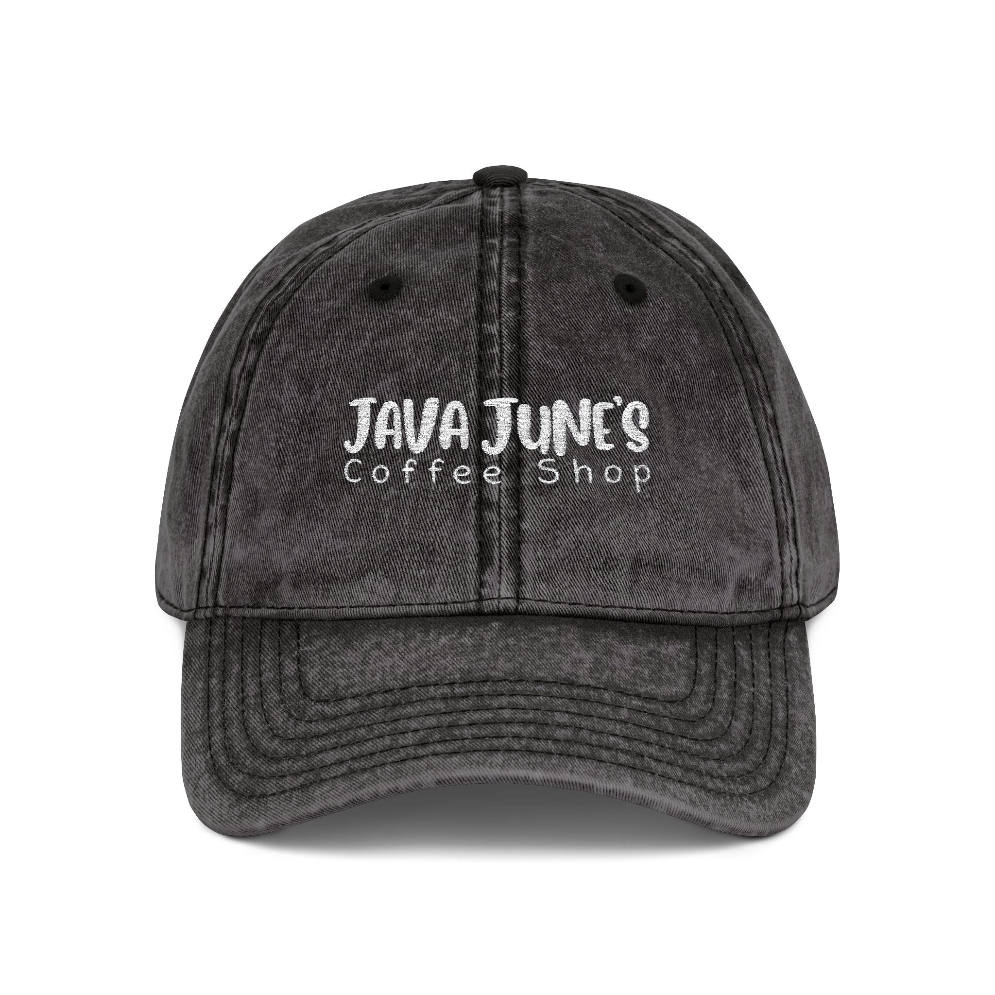 DRAFT Vintage Embroidered Baseball Cap — "Java Juno Coffeehouse" Washed Cotton