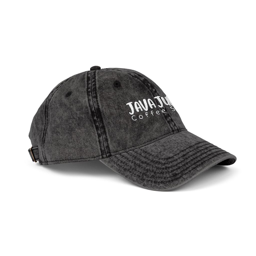 DRAFT Vintage Embroidered Baseball Cap — "Java Juno Coffeehouse" Washed Cotton