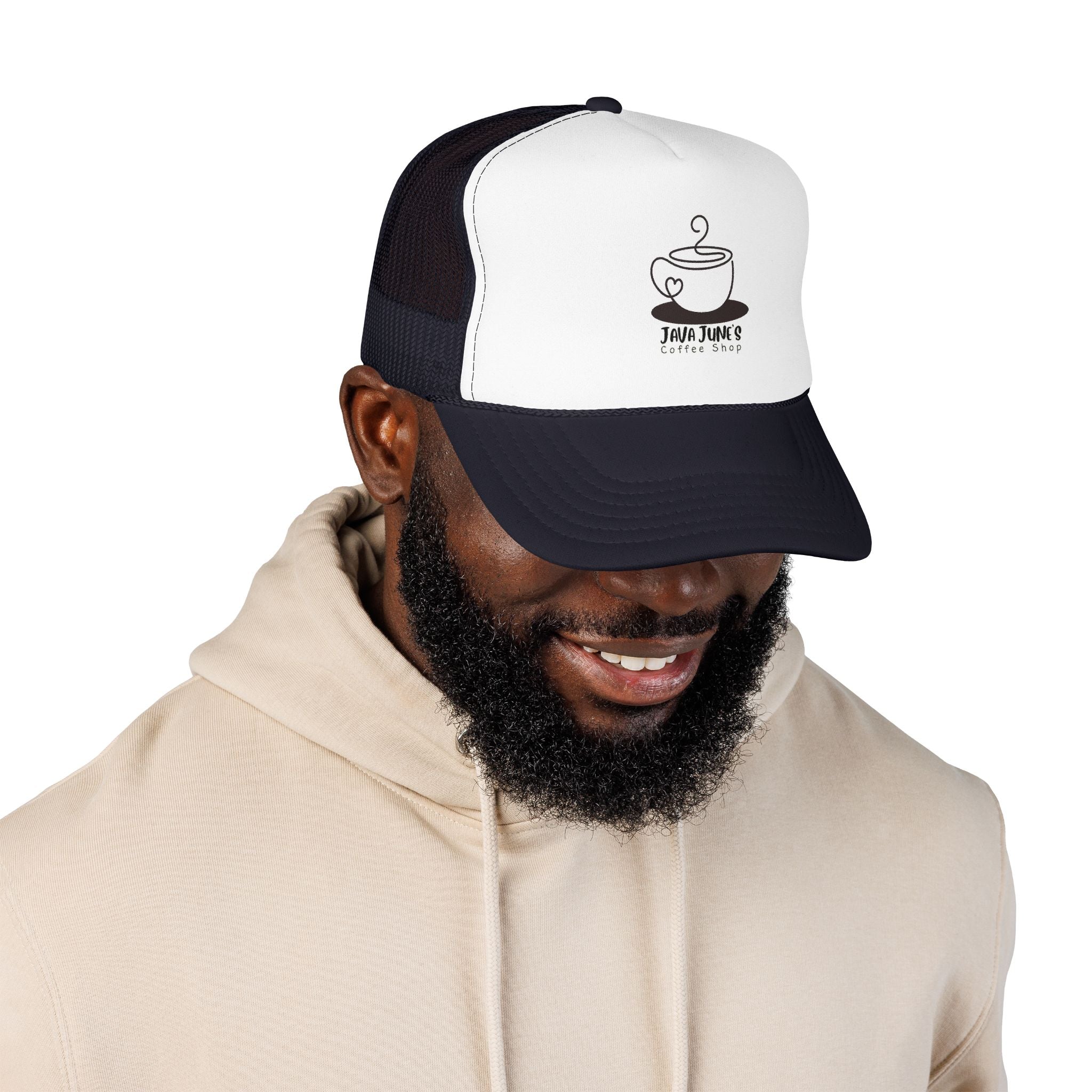 Coffee Shop Trucker Hat – Java June’s Logo Foam Cap