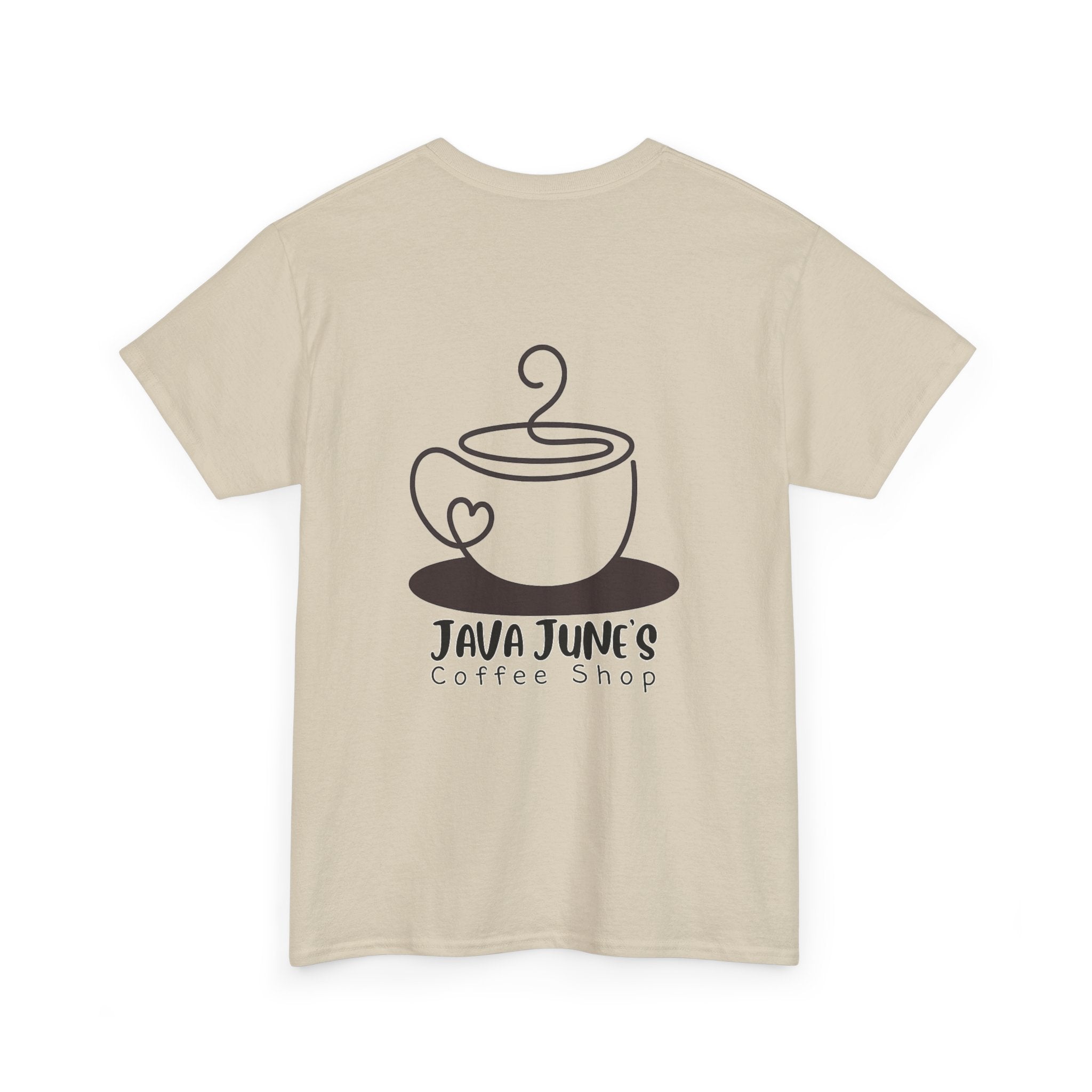 BASIC DRAFT Java June’s Coffee Shop Tee — Cute Coffee Cup Logo T-Shirt