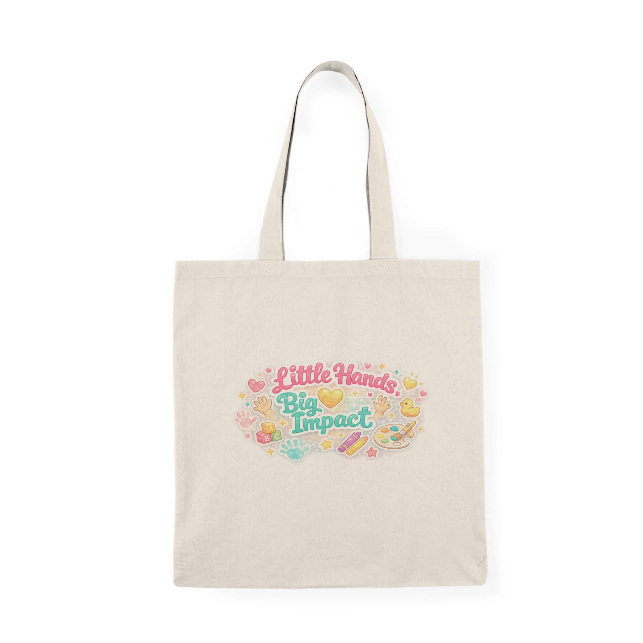 Natural Tote Bag — 'Little Hands, Big Impact' Cute Kids Charity Tote