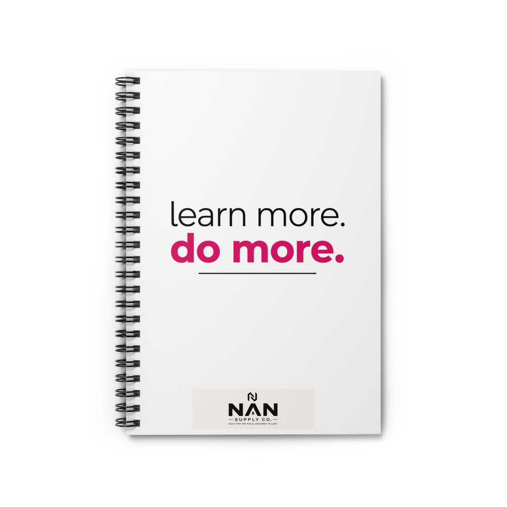 Spiral Notebook — "learn more. do more." Motivational Ruled Journal