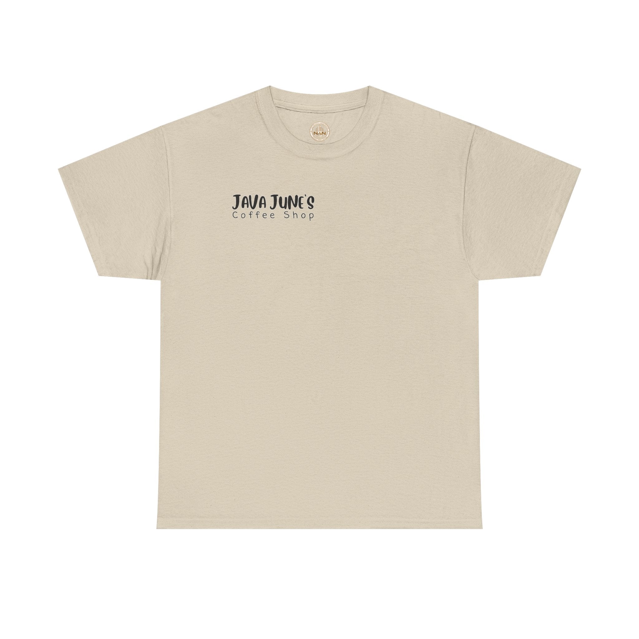 BASIC DRAFT Java June’s Coffee Shop Tee — Cute Coffee Cup Logo T-Shirt
