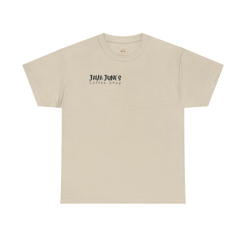BASIC DRAFT Java June’s Coffee Shop Tee — Cute Coffee Cup Logo T-Shirt