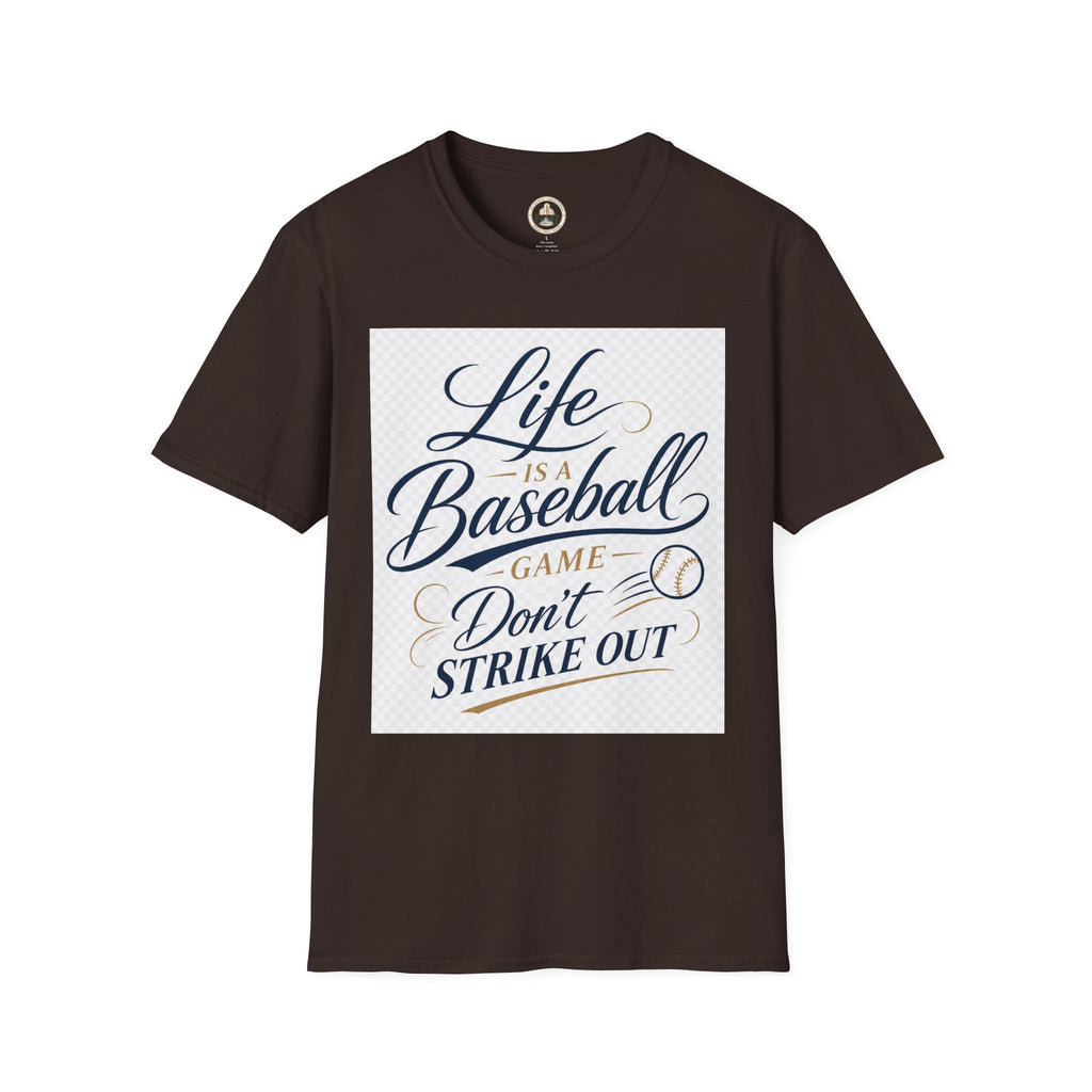 Baseball T-Shirt — “Life Is a Baseball” Inspirational Soft Tee (Don’t Strike Out)