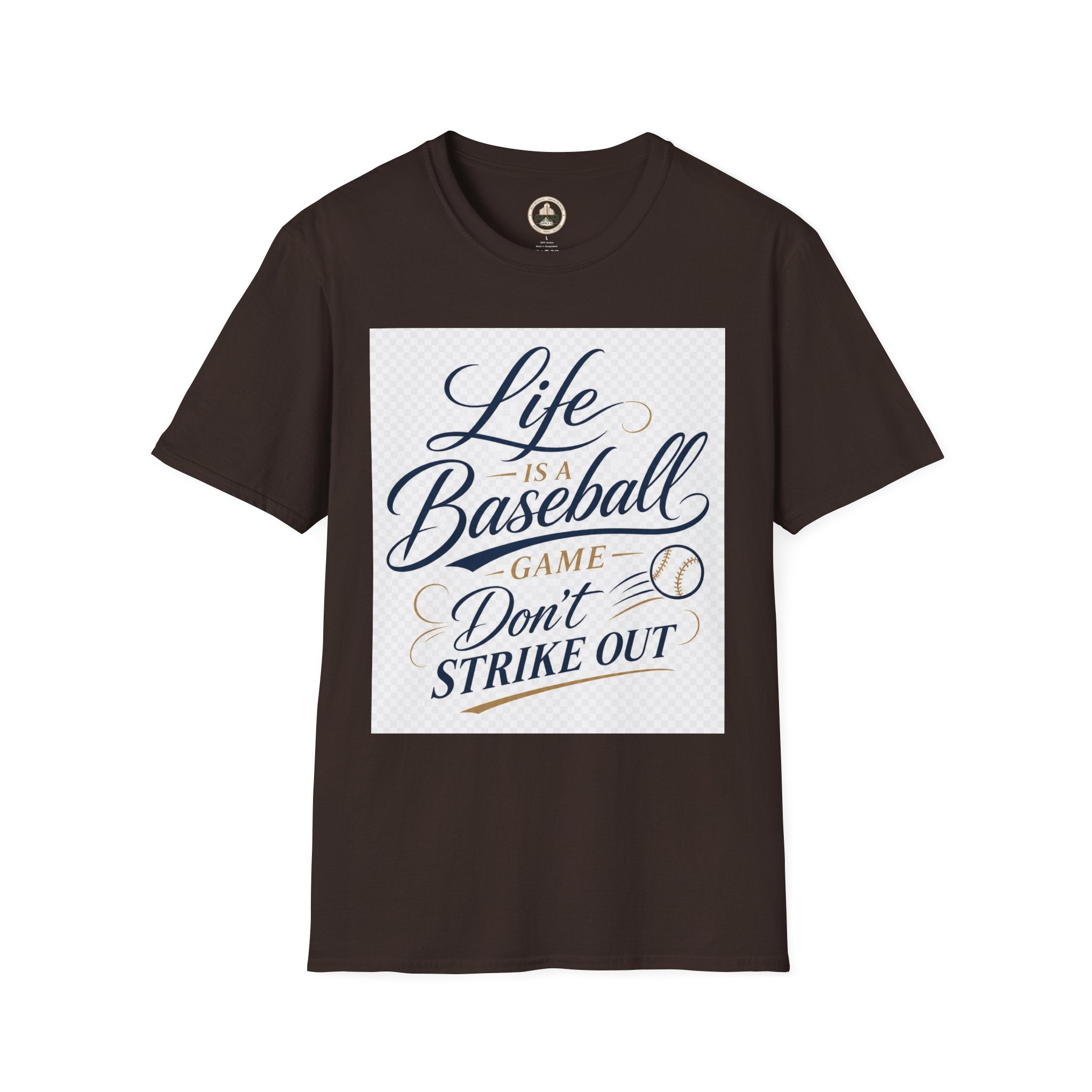 Baseball T-Shirt — “Life Is a Baseball” Inspirational Soft Tee (Don’t Strike Out)