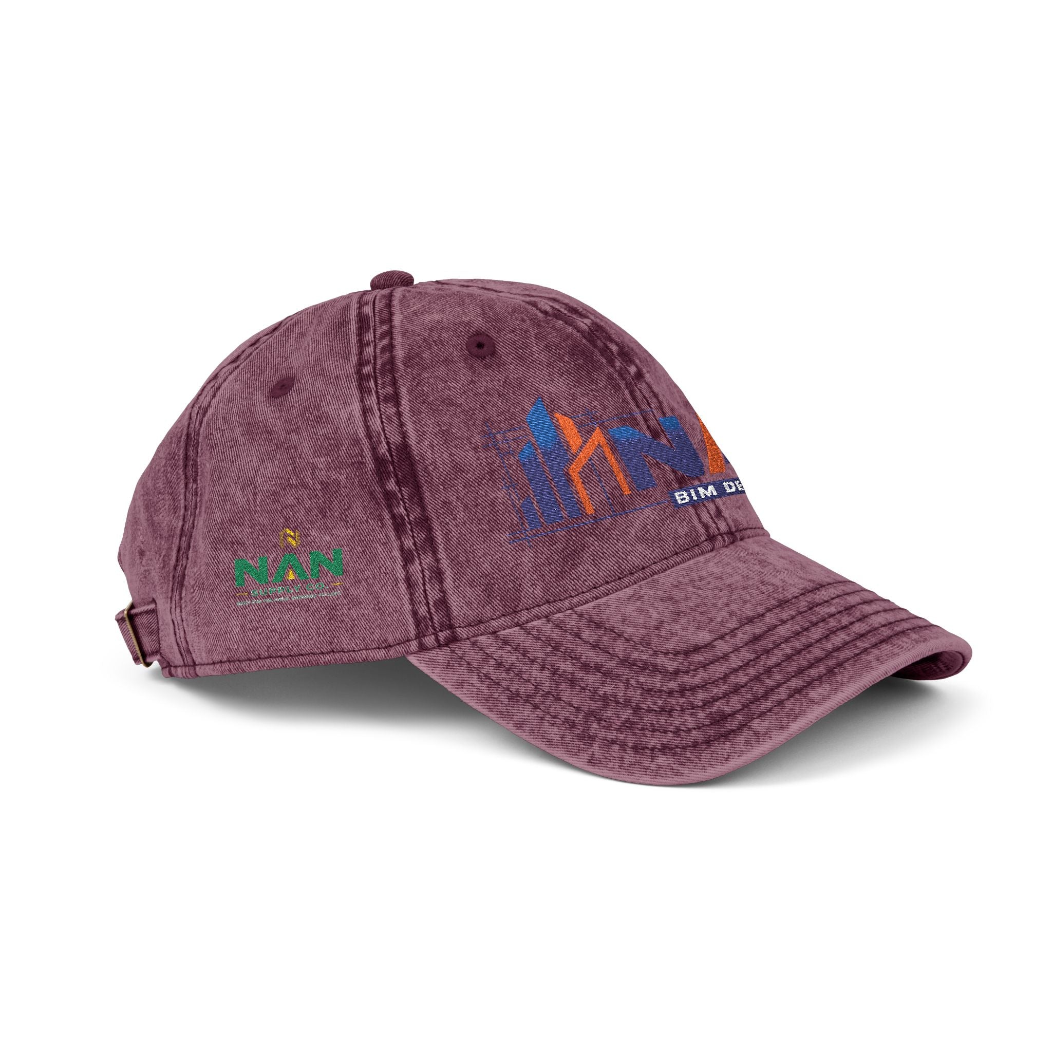 Vintage Embroidered Cap — Distressed NAN Logo Baseball Hat