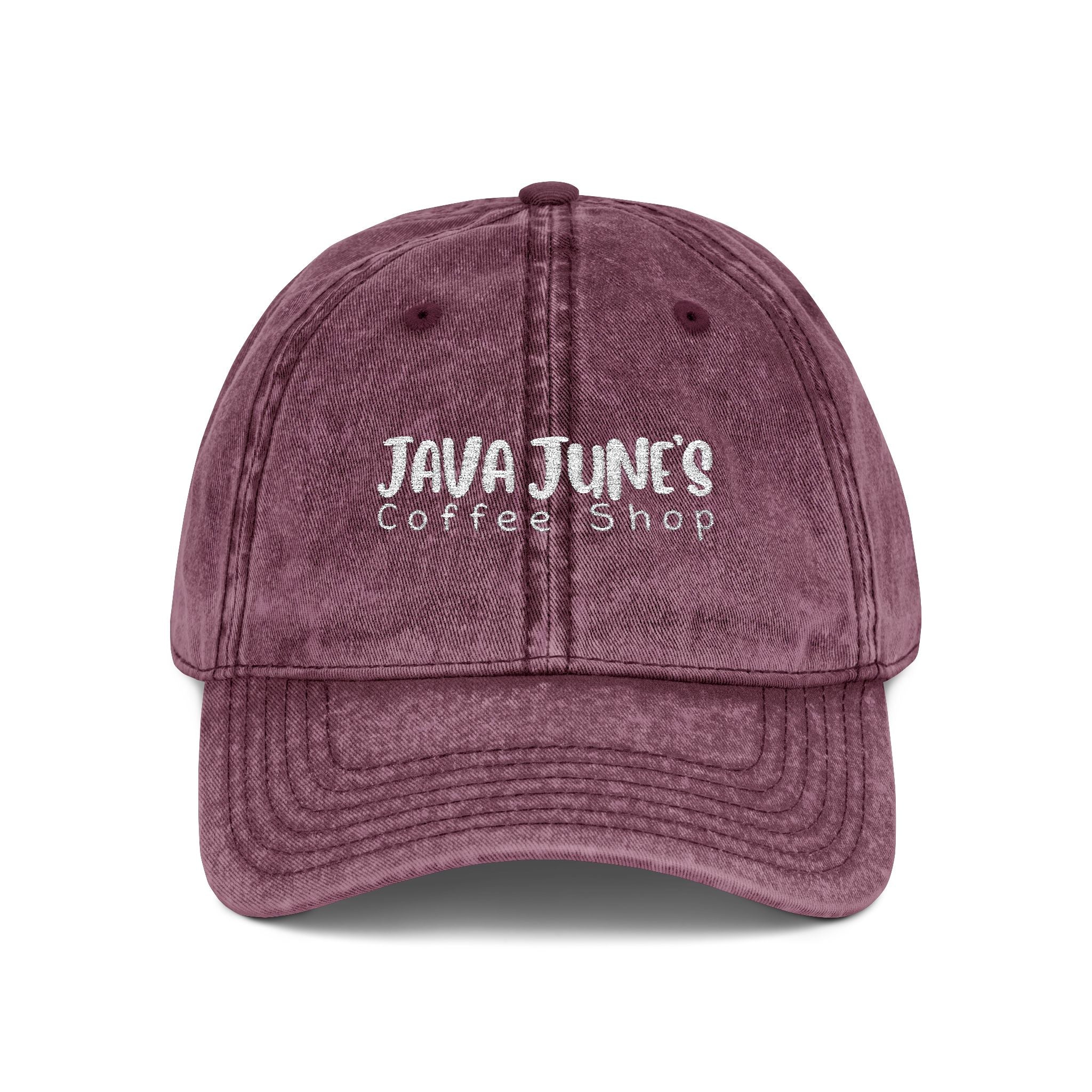 DRAFT Vintage Embroidered Baseball Cap — "Java Juno Coffeehouse" Washed Cotton
