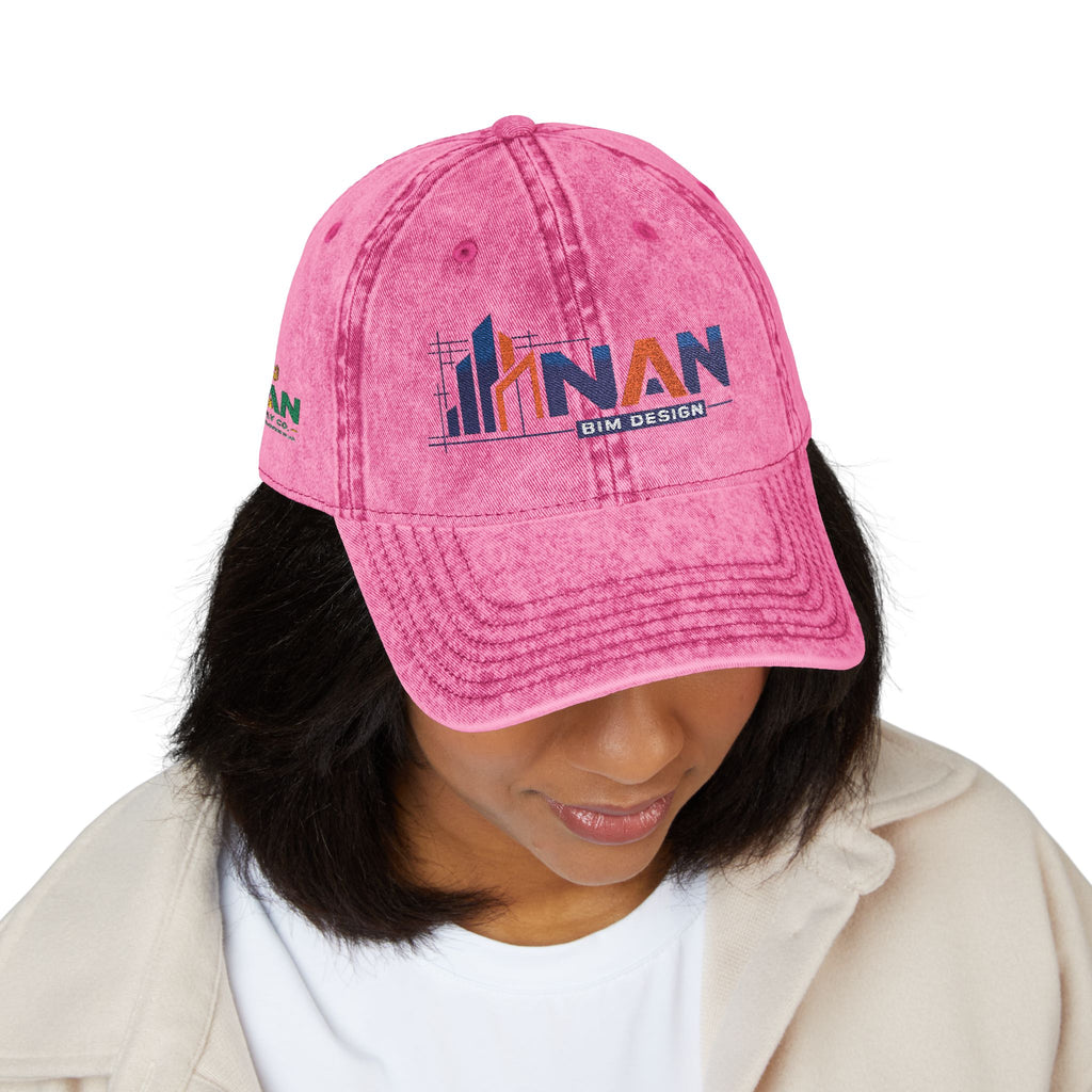 Vintage Embroidered Cap — Distressed NAN Logo Baseball Hat