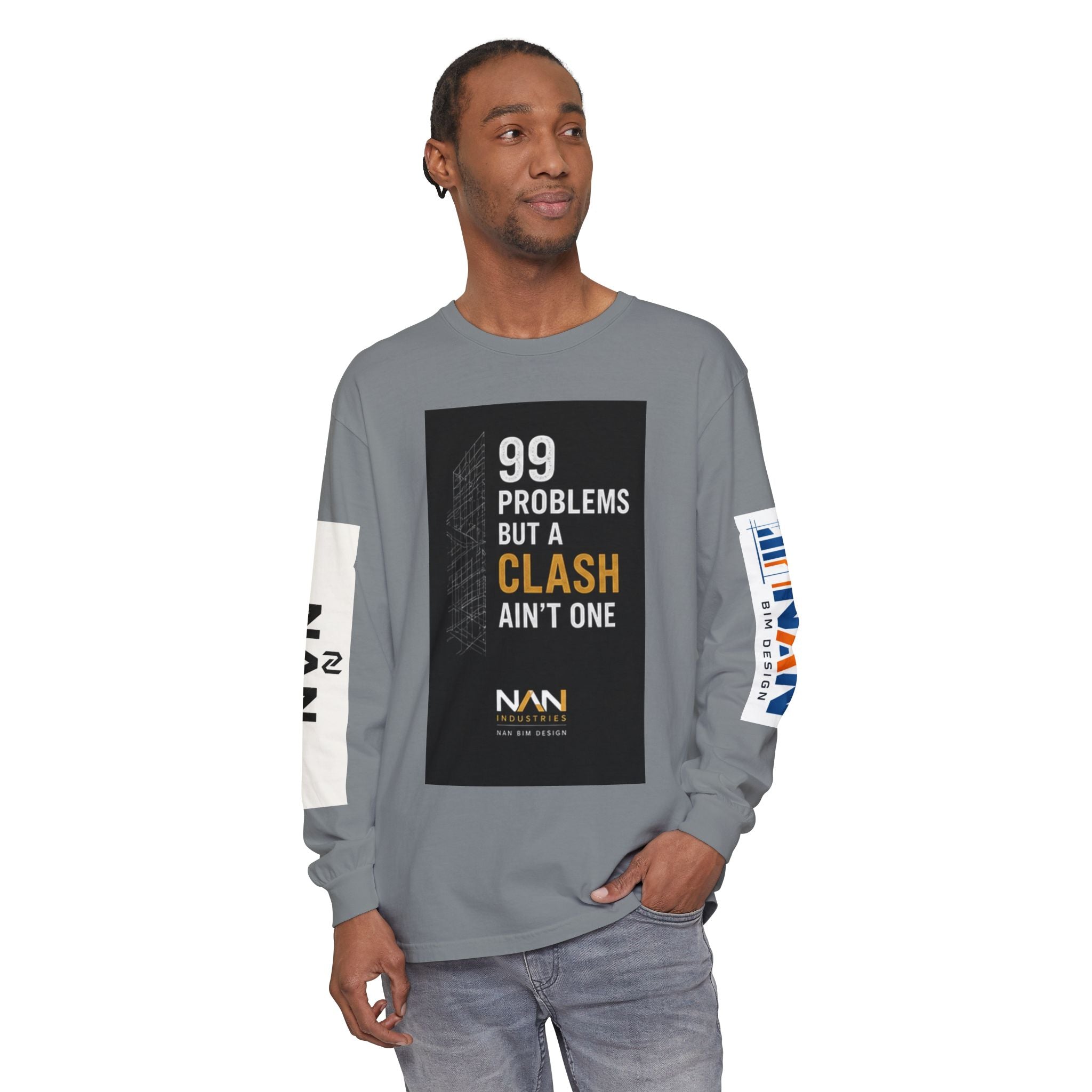 99 Problems But A Clash Ain’t One Long Sleeve Tee — NAN BIM Design Logo Shirt