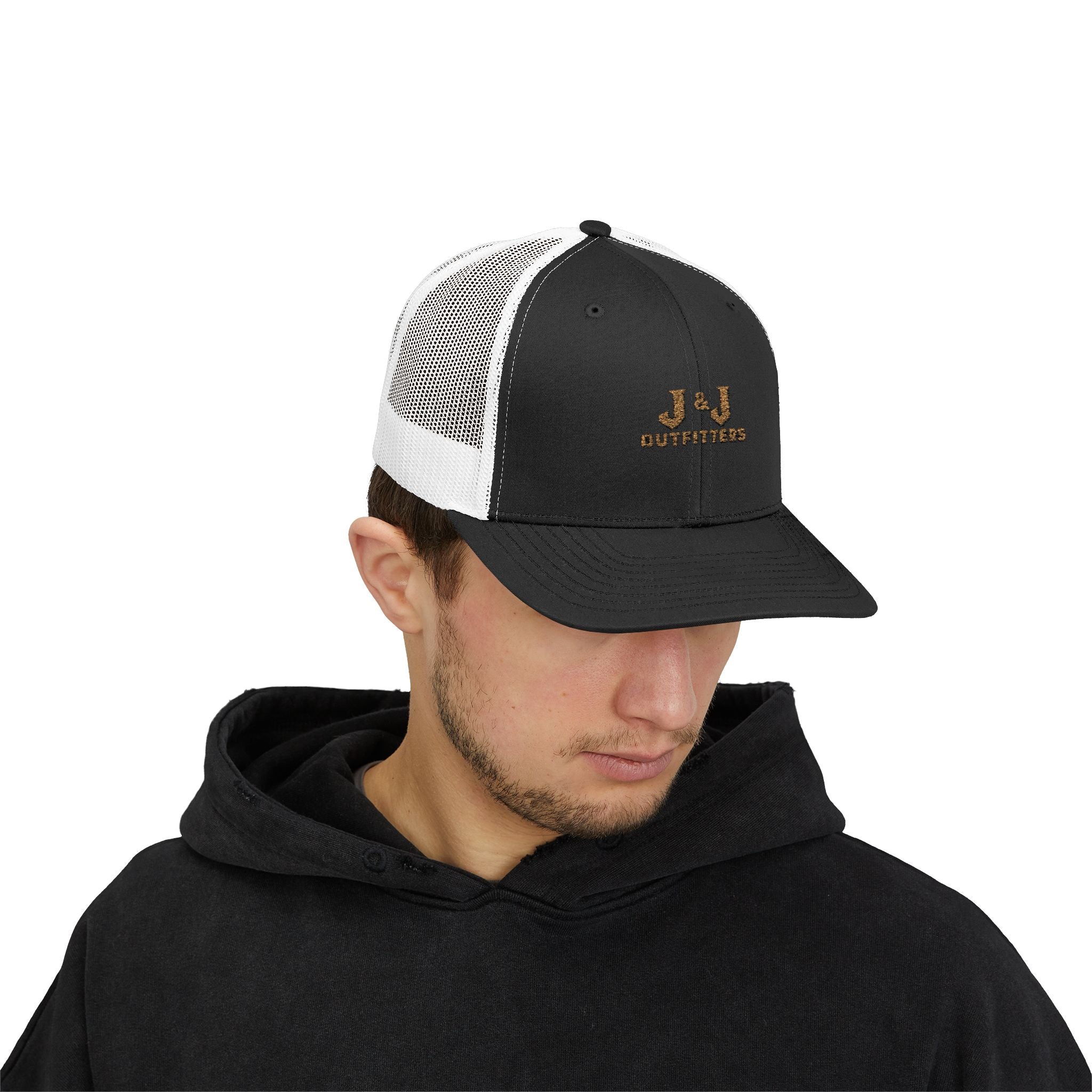 Trucker Cap - 'J & J Outfitters' Leopard Logo Snapback