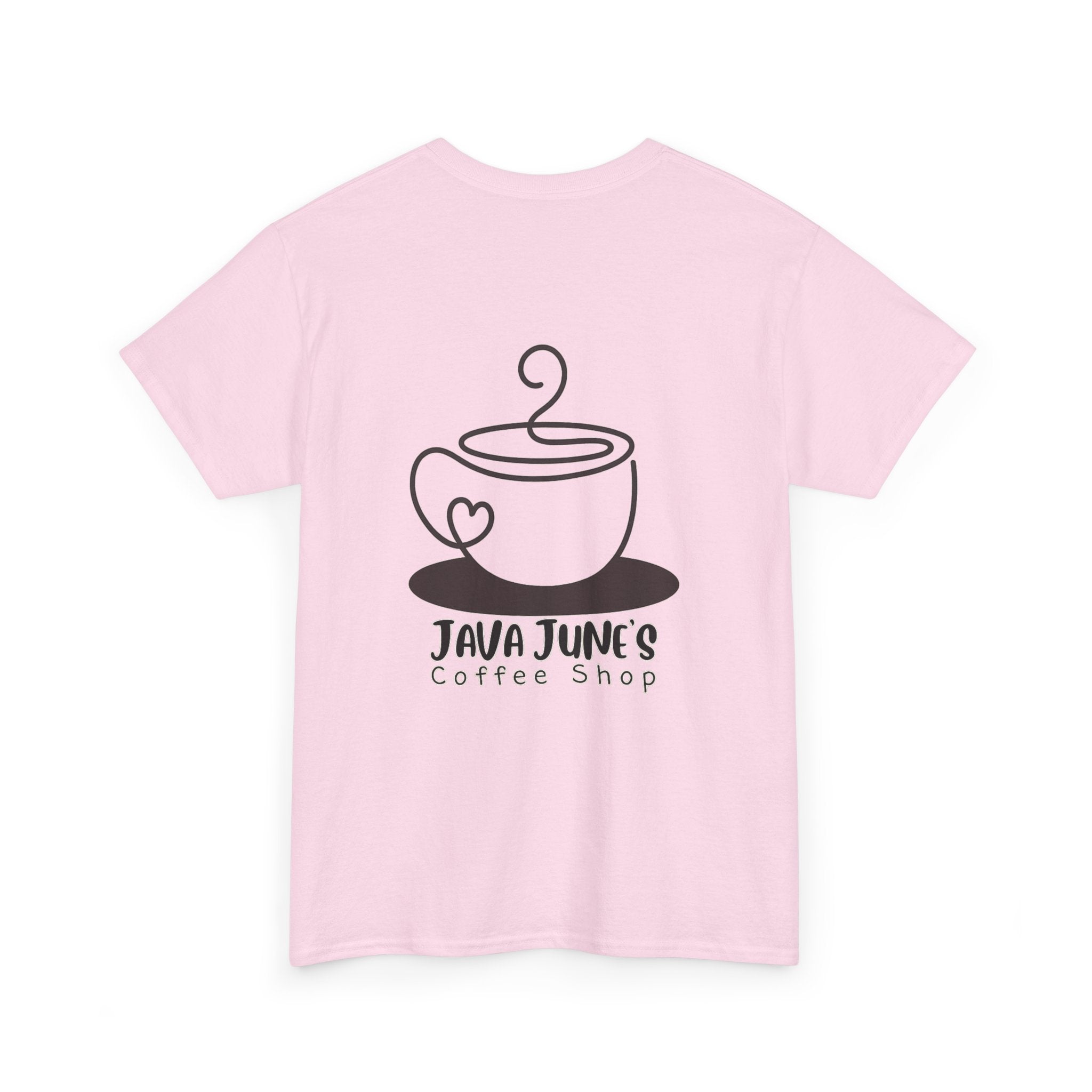BASIC DRAFT Java June’s Coffee Shop Tee — Cute Coffee Cup Logo T-Shirt