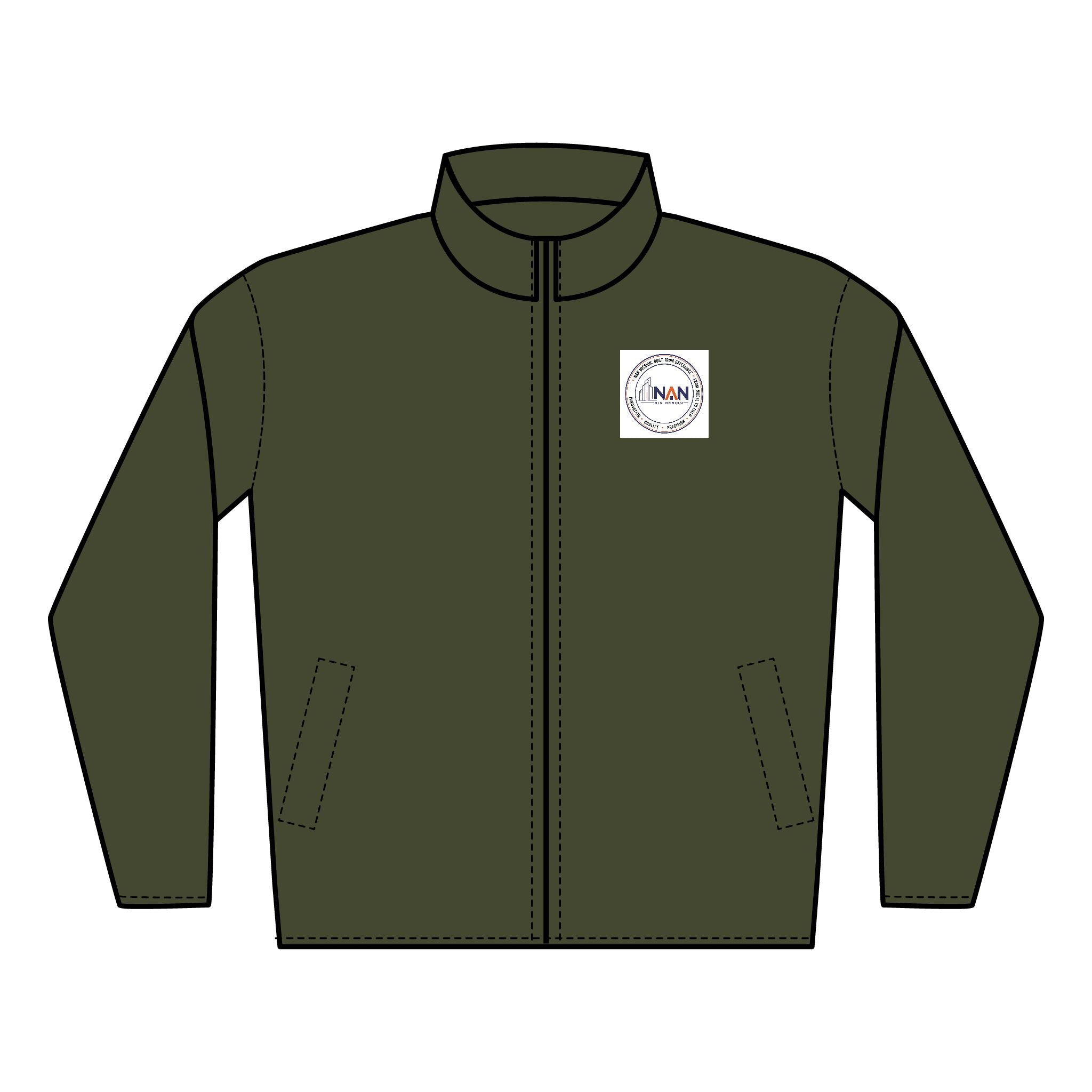 Men's Quilted Full-Zip Jacket —NAN  Embroidered Chest Patch, Casual Outdoor Layer