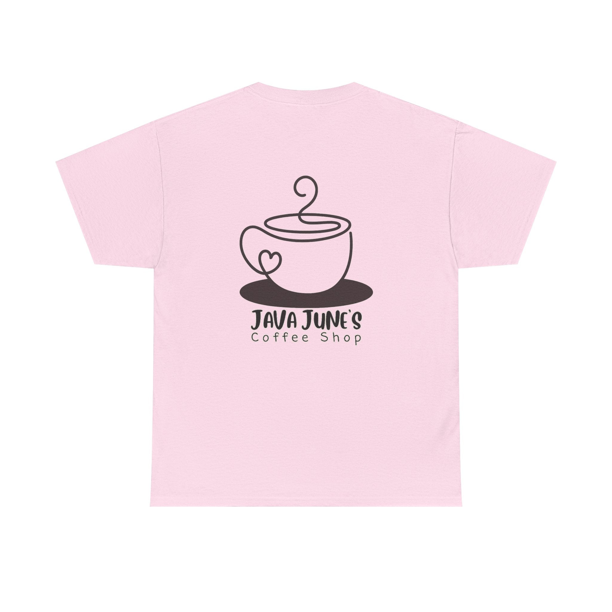 BASIC DRAFT Java June’s Coffee Shop Tee — Cute Coffee Cup Logo T-Shirt