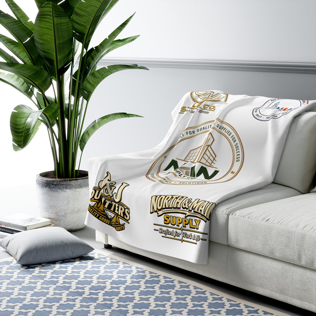 Sherpa Fleece Blanket — NAN BIM Design Logo Plush Throw for Construction Professionals