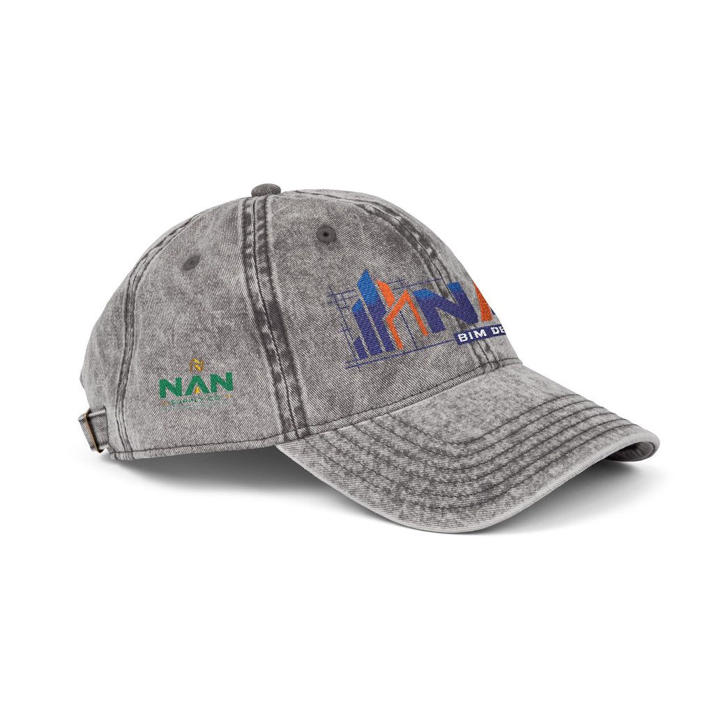 Vintage Embroidered Cap — Distressed NAN Logo Baseball Hat