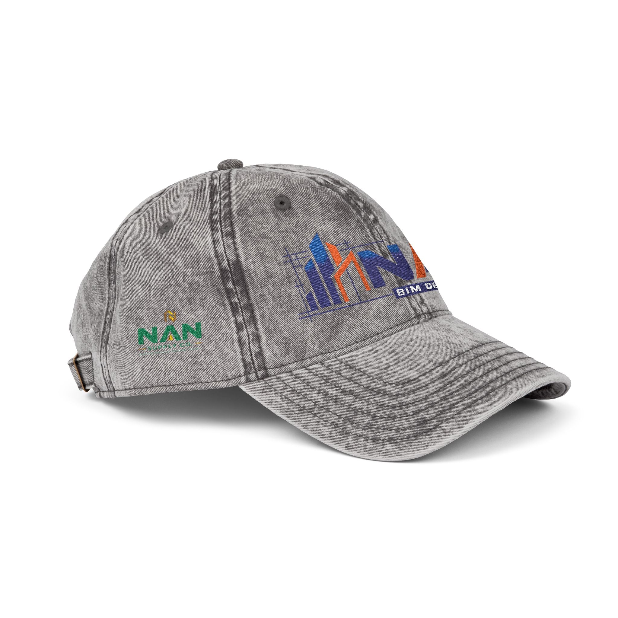 Vintage Embroidered Cap — Distressed NAN Logo Baseball Hat
