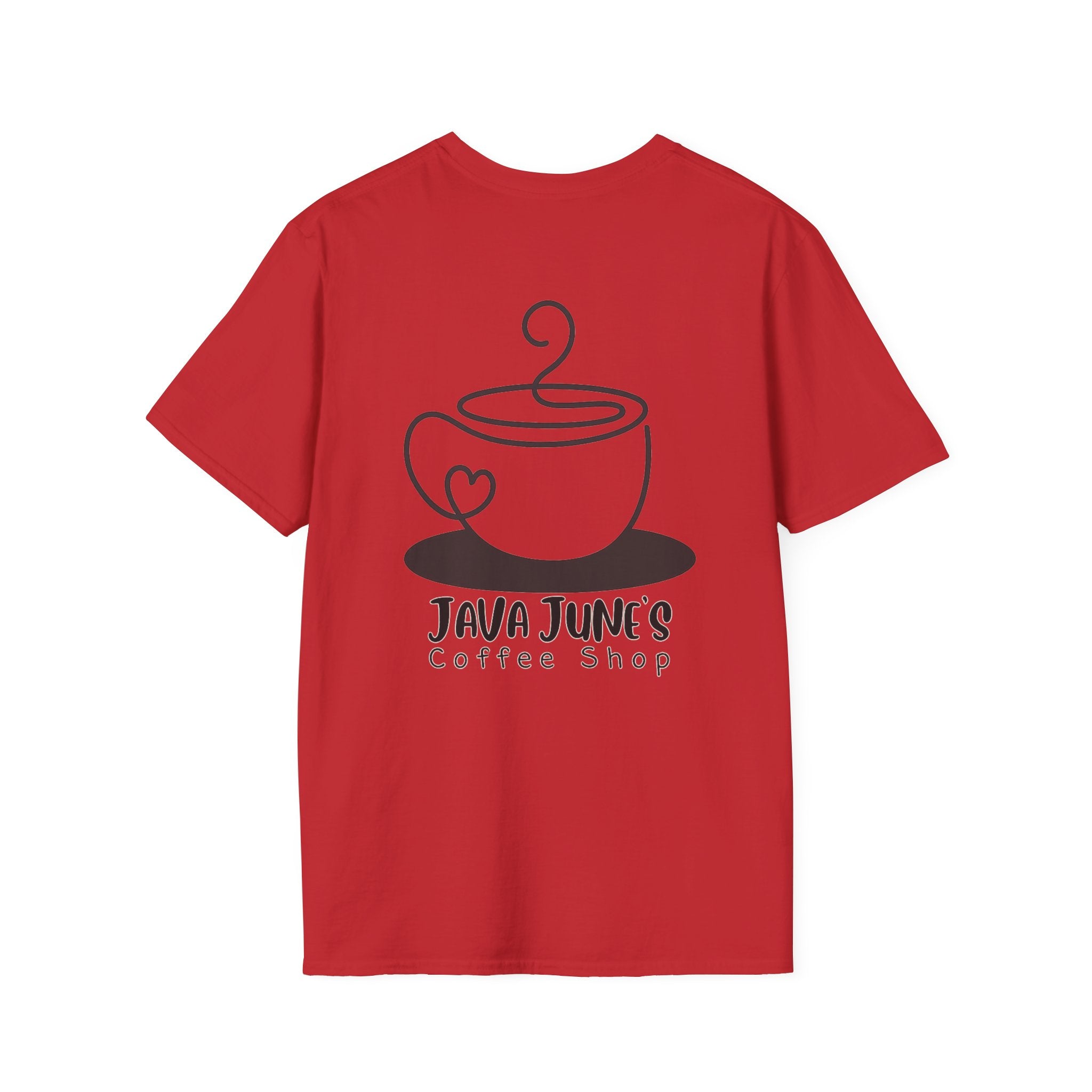 Coffee Shop Logo T-Shirt — "Java June's Coffee Shop" Minimal Chest Print