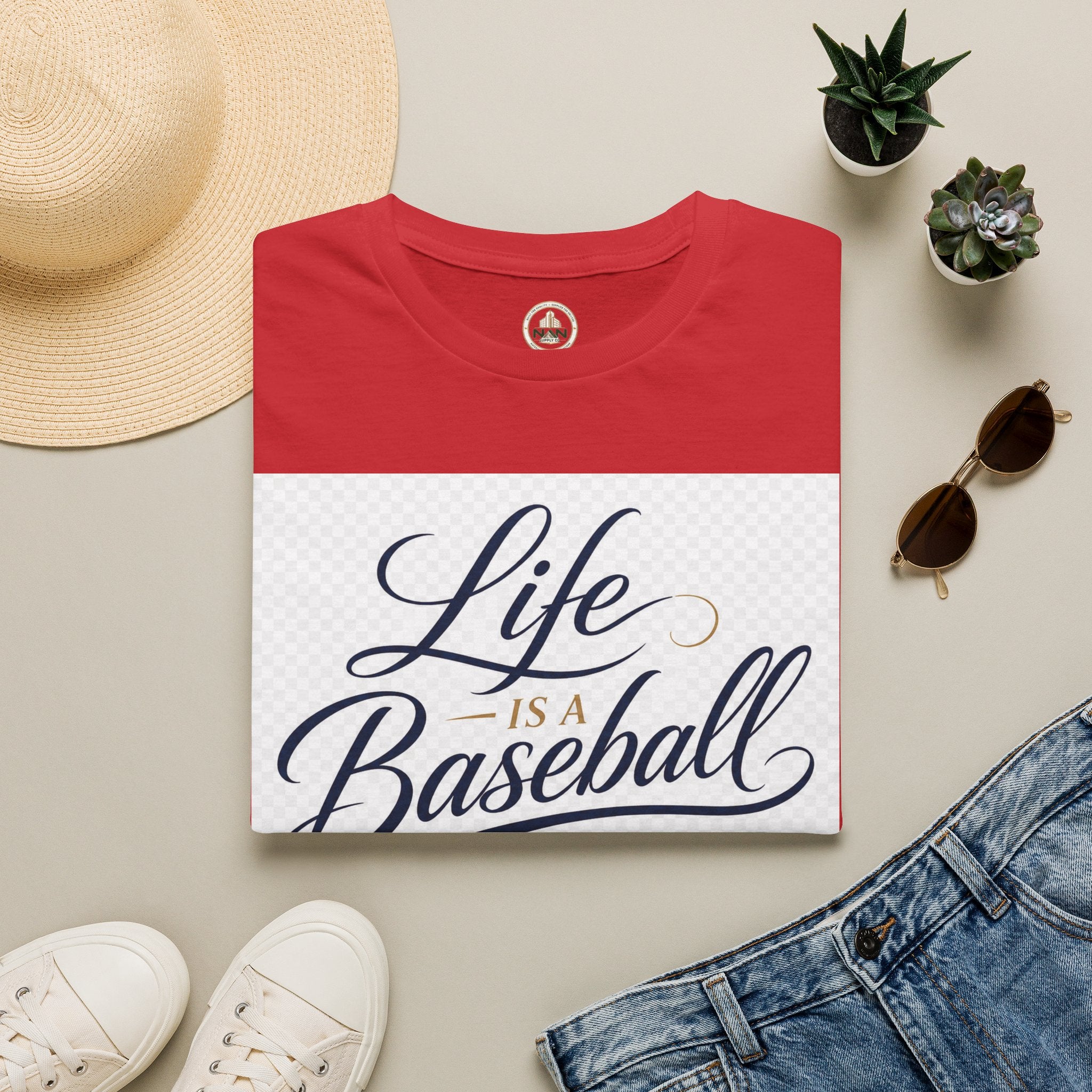 Baseball T-Shirt — “Life Is a Baseball” Inspirational Soft Tee (Don’t Strike Out)