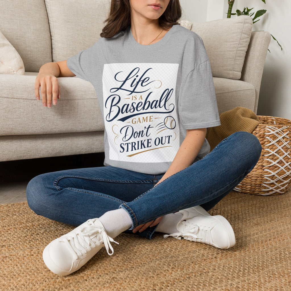 Baseball T-Shirt — “Life Is a Baseball” Inspirational Soft Tee (Don’t Strike Out)