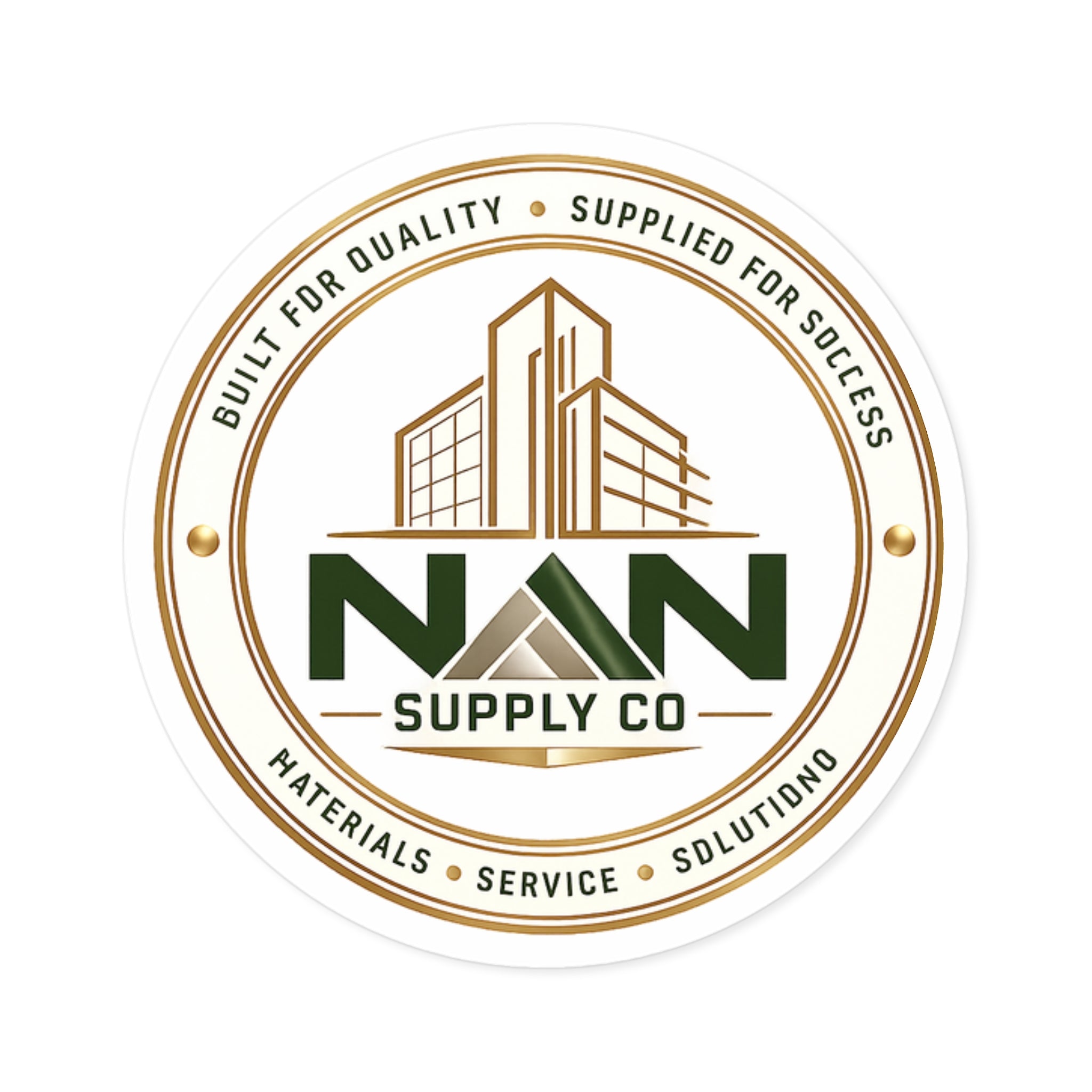 NAN Supply Co. Logo Round Sticker — Indoor/Outdoor Durable Sticker