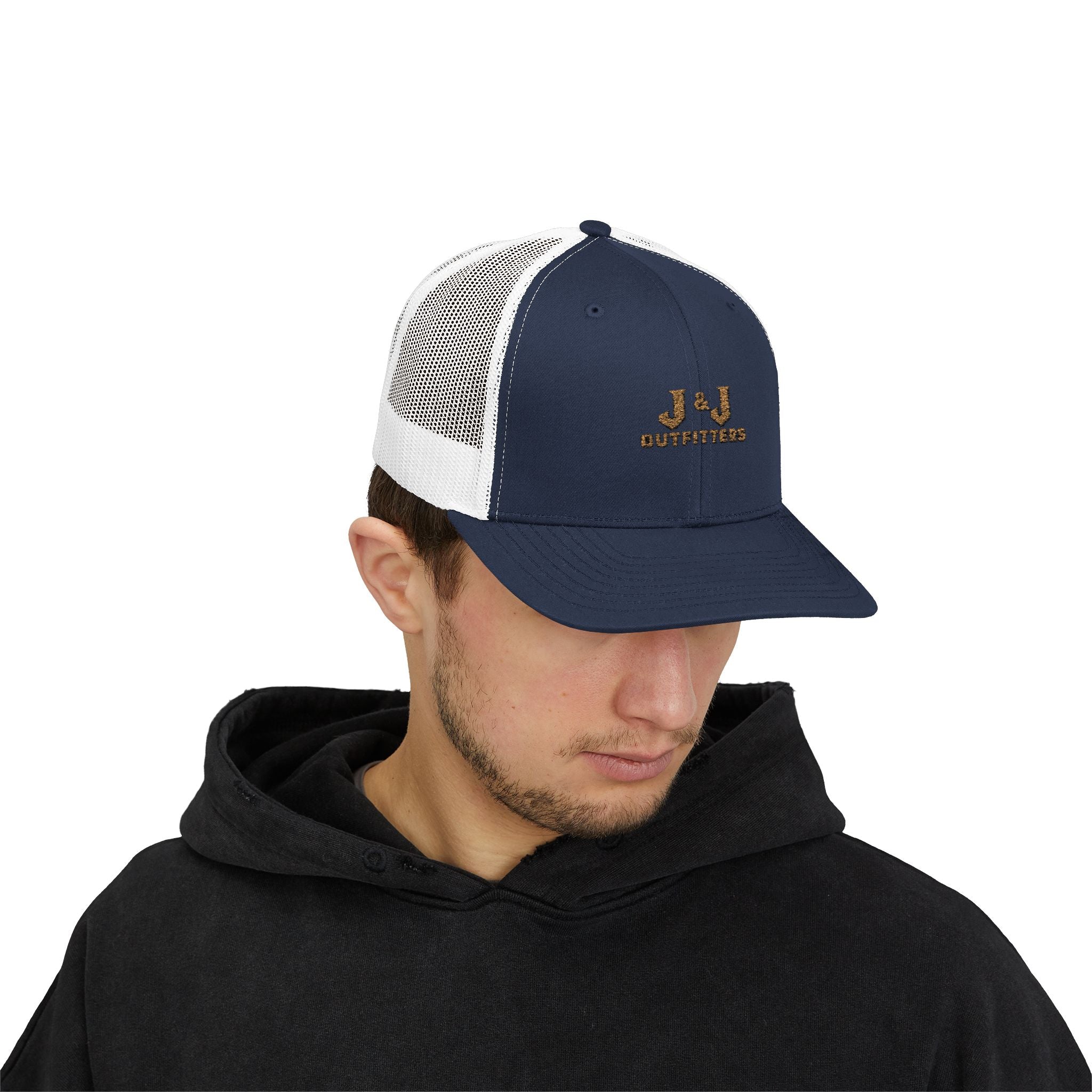 Trucker Cap - 'J & J Outfitters' Leopard Logo Snapback