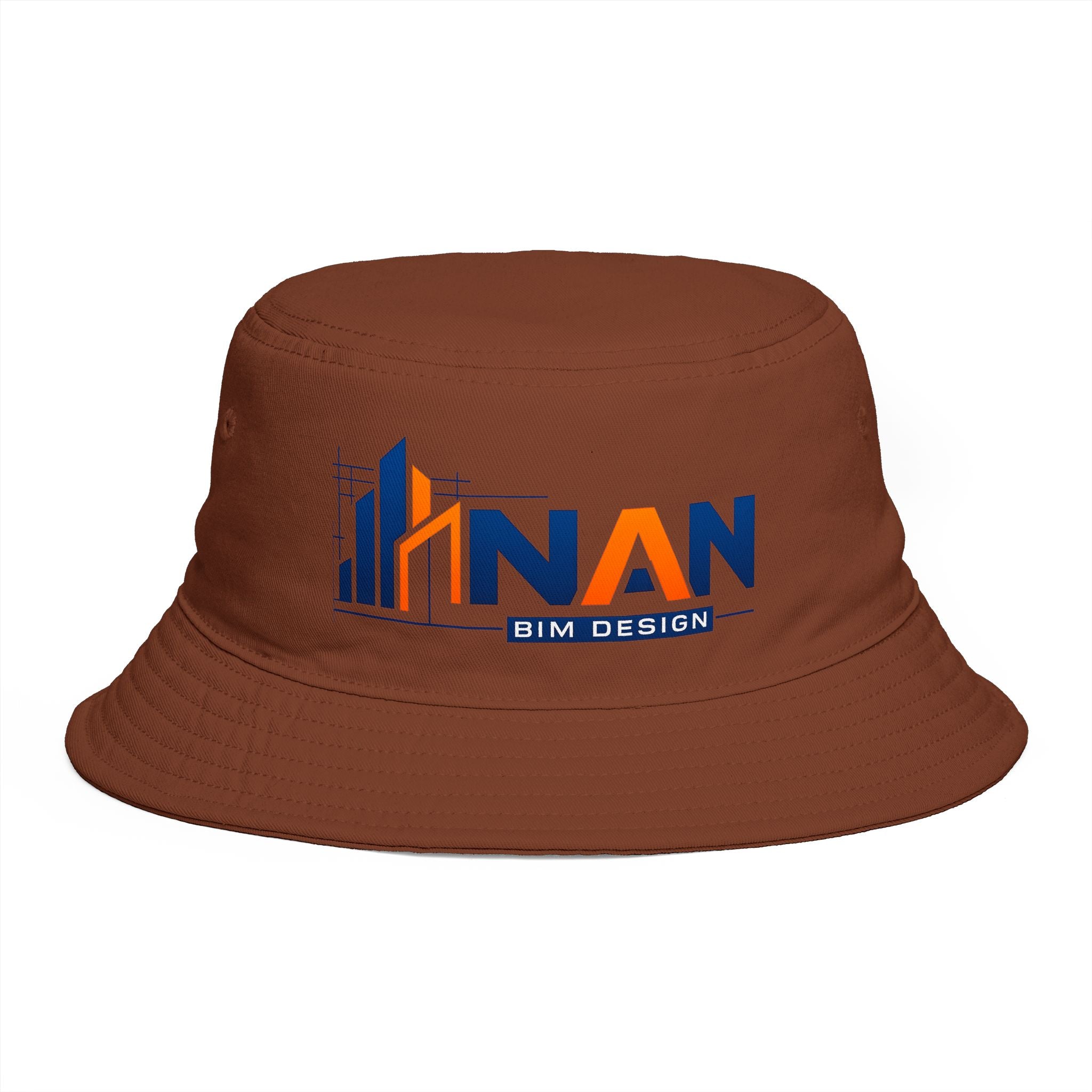 Bucket Hat — NAN BIM Design Logo Embroidered Brown Bucket Hat