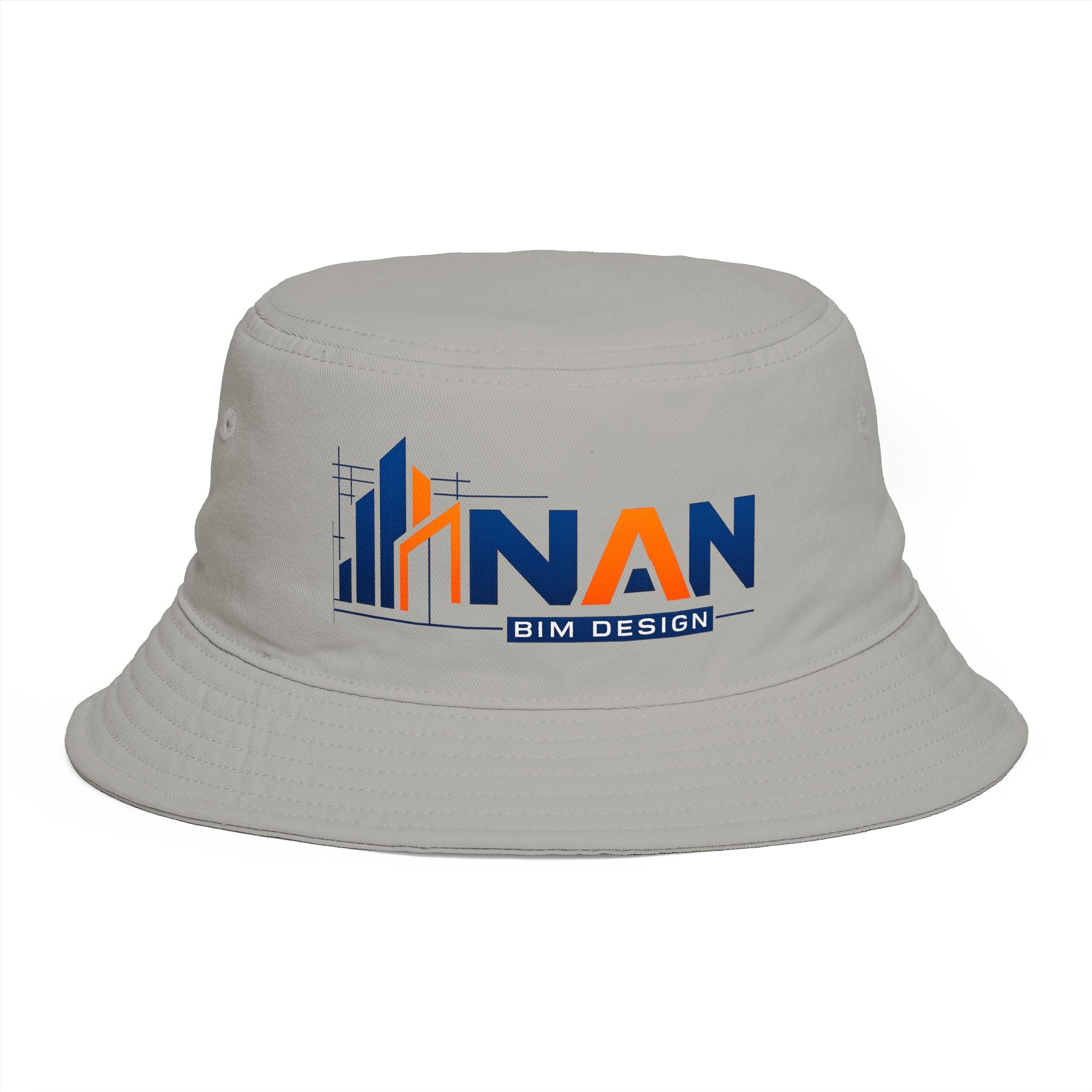 Bucket Hat — NAN BIM Design Logo Embroidered Brown Bucket Hat