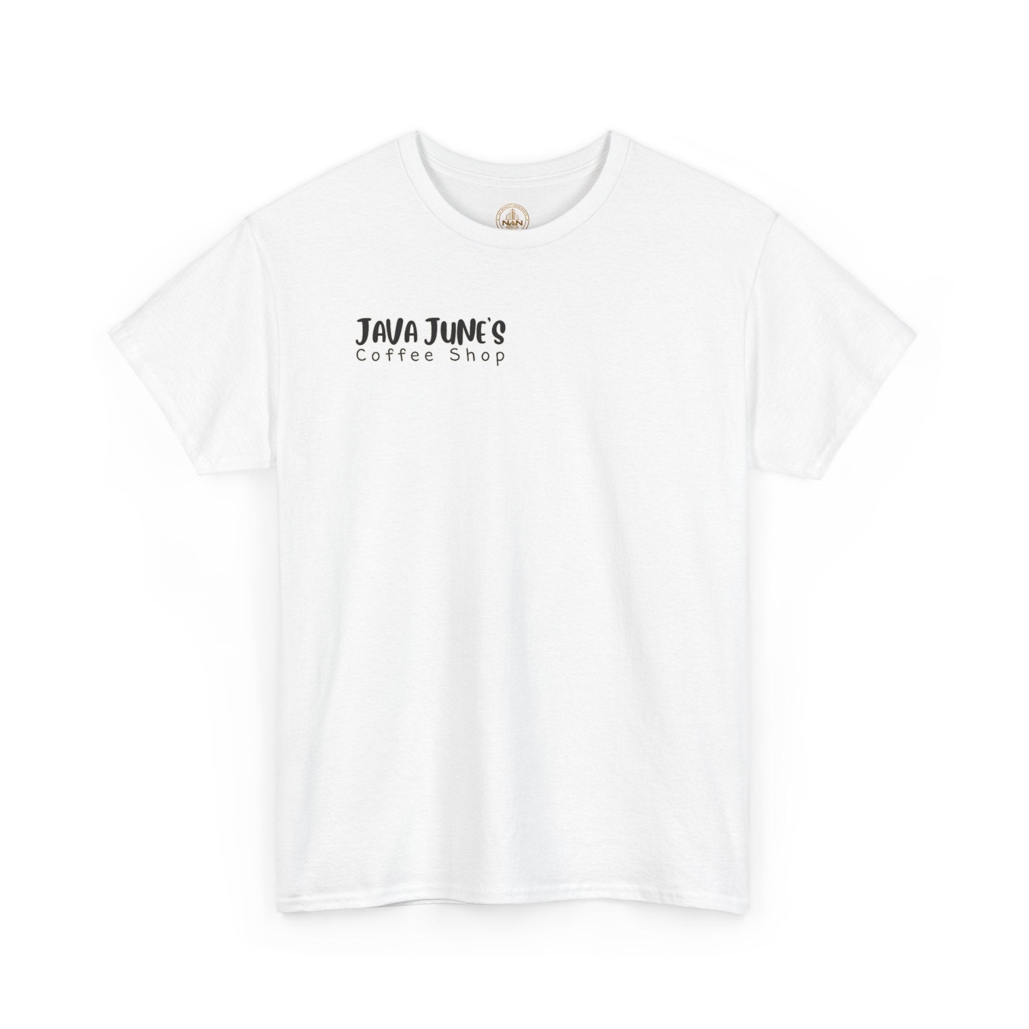 BASIC DRAFT Java June’s Coffee Shop Tee — Cute Coffee Cup Logo T-Shirt