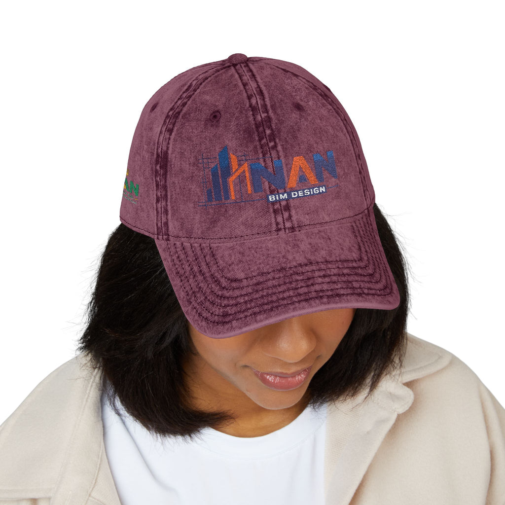 Vintage Embroidered Cap — Distressed NAN Logo Baseball Hat