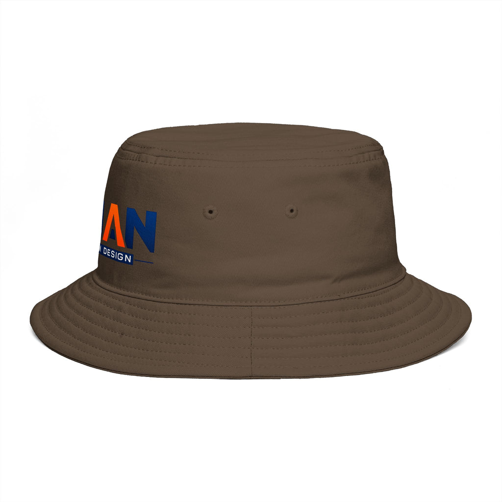 Bucket Hat — NAN BIM Design Logo Embroidered Brown Bucket Hat