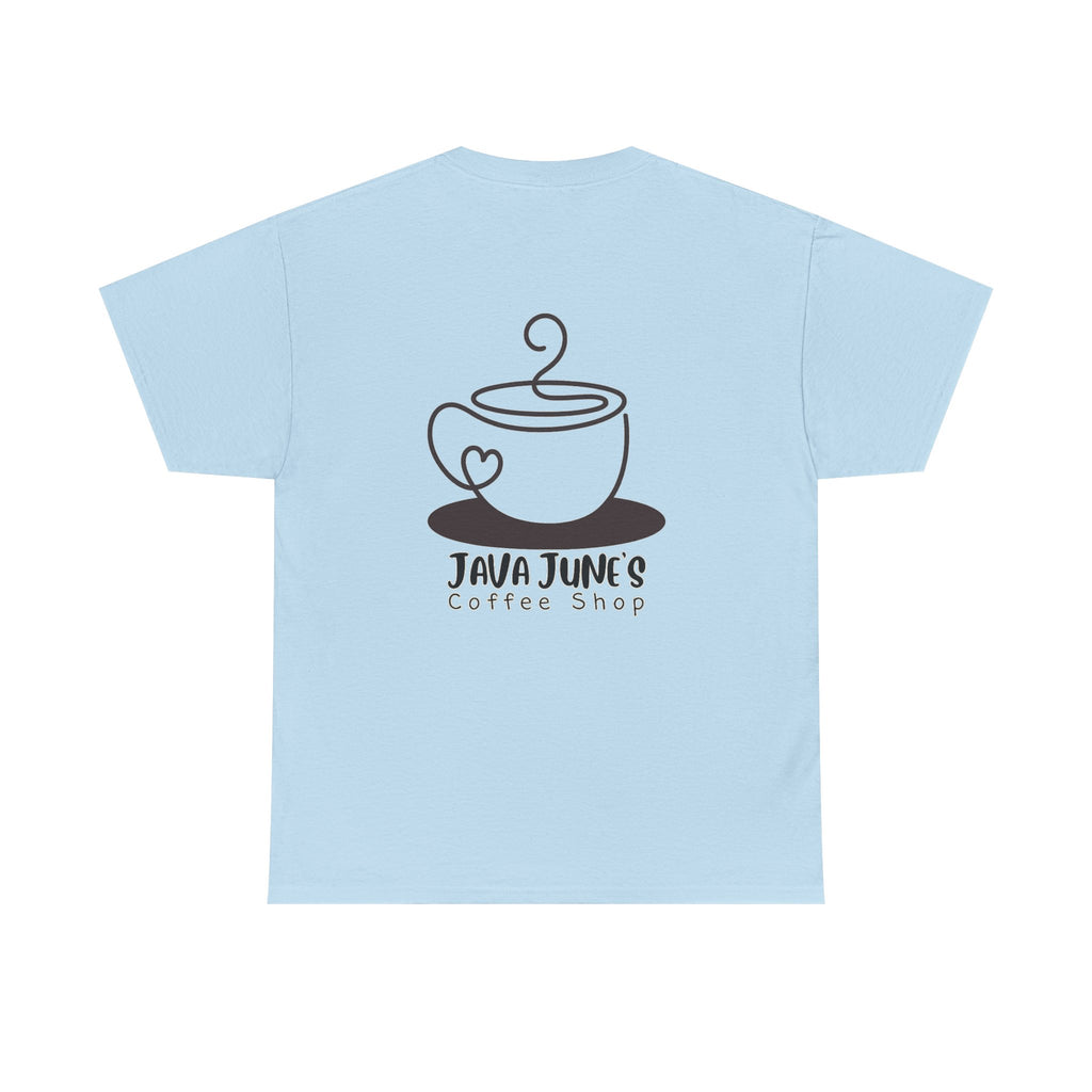 BASIC DRAFT Java June’s Coffee Shop Tee — Cute Coffee Cup Logo T-Shirt