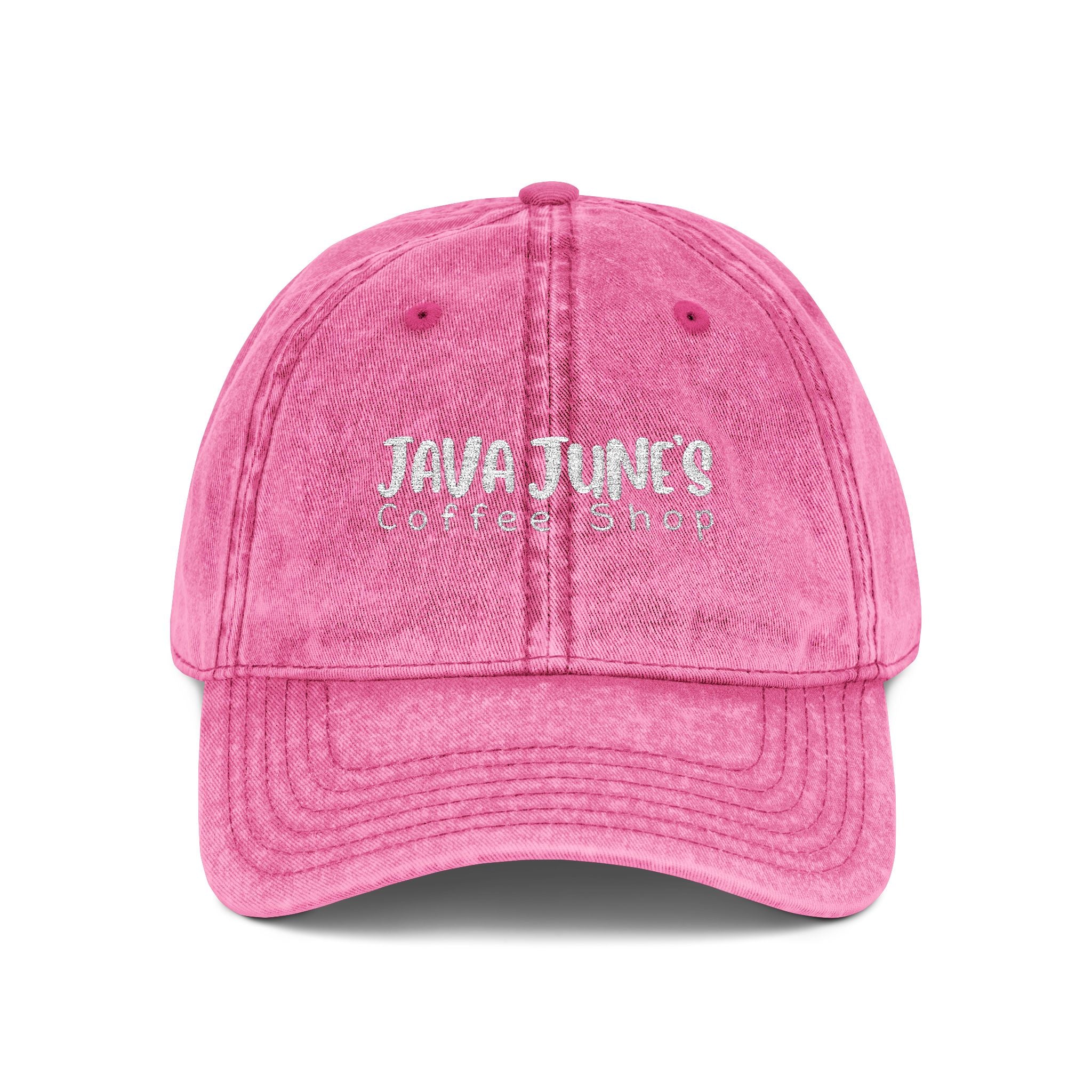DRAFT Vintage Embroidered Baseball Cap — "Java Juno Coffeehouse" Washed Cotton