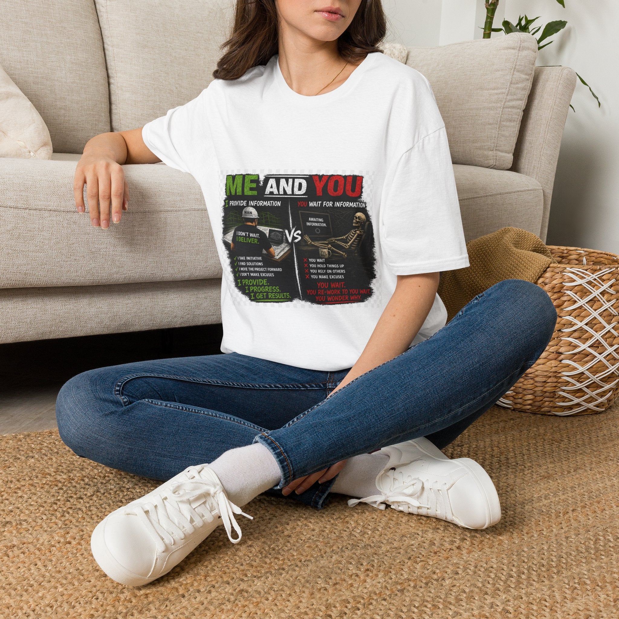 ME and YOU Contrast Graphic Tee — Funny Gamer vs Patient Design