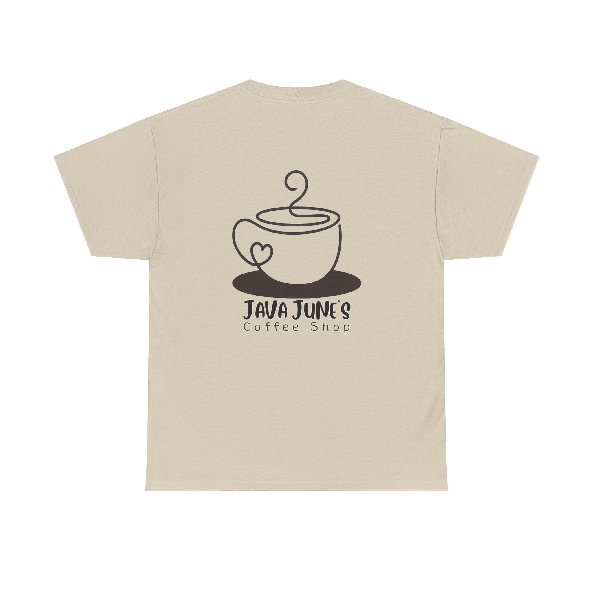 BASIC DRAFT Java June’s Coffee Shop Tee — Cute Coffee Cup Logo T-Shirt