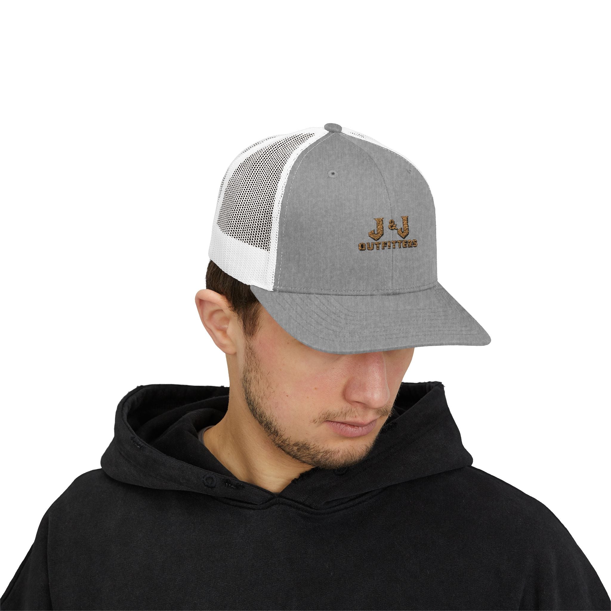 Trucker Cap - 'J & J Outfitters' Leopard Logo Snapback